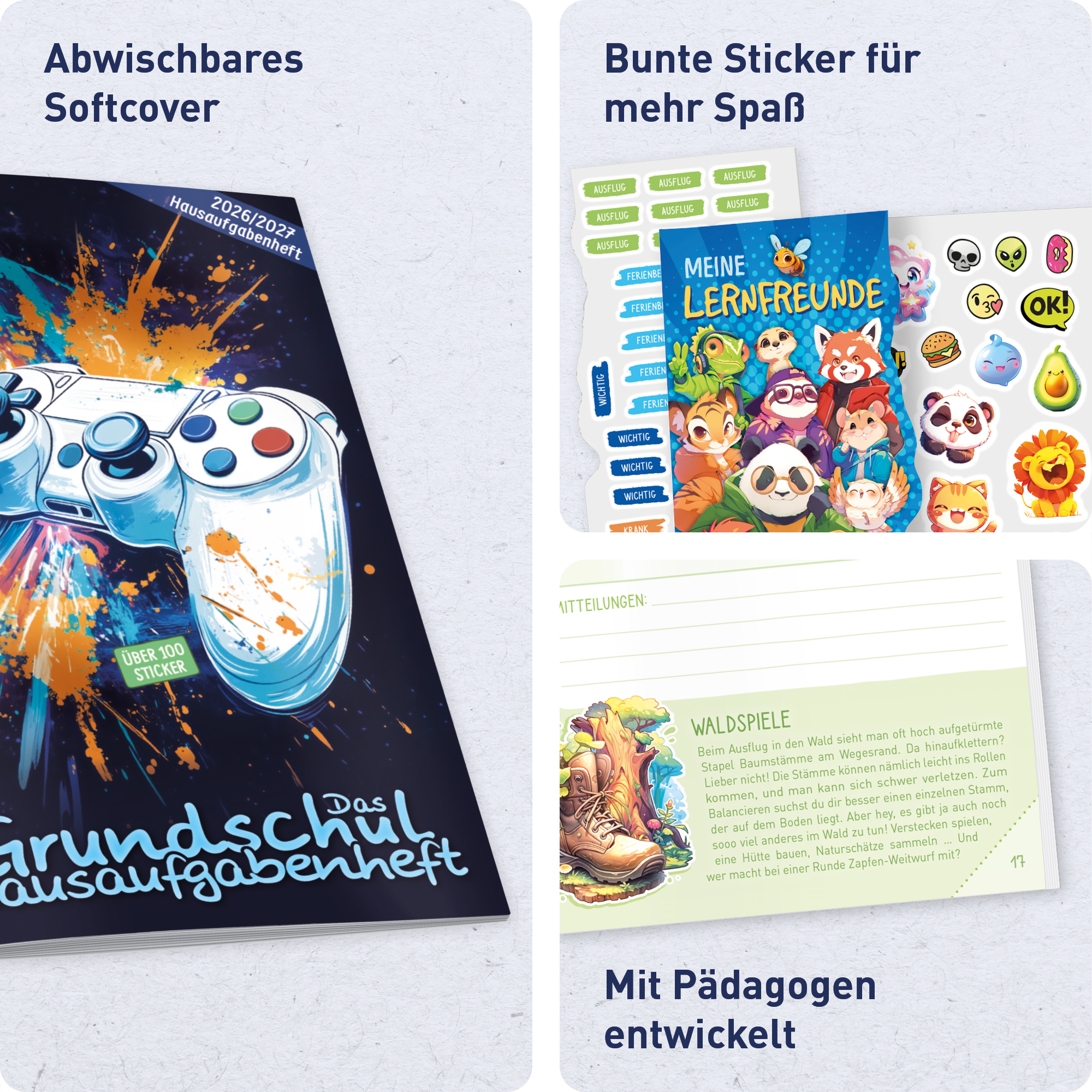 Artikelbild 2 des Artikels “Hausaufgabenheft Grundschule 2026/2027 A5 mit Datum [Gaming] “