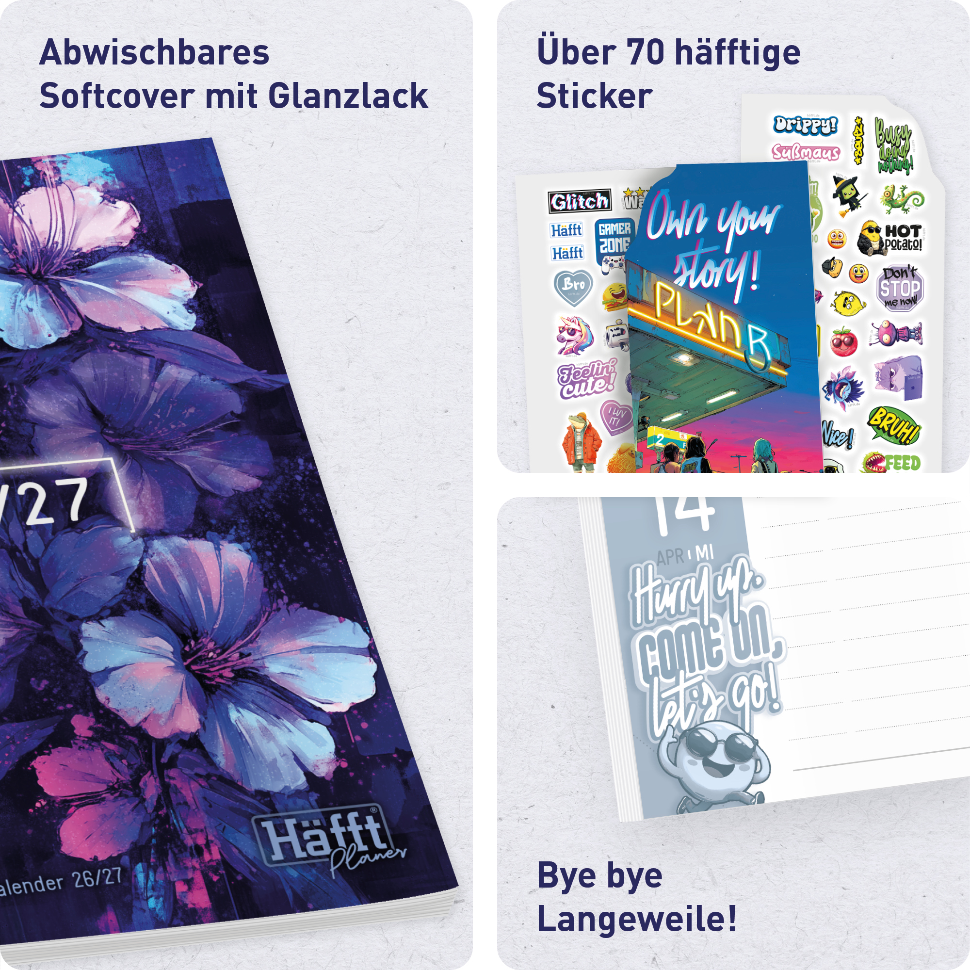 Artikelbild 2 des Artikels “Häfft Planer A5 2026/2027 [Dark Bloom] “