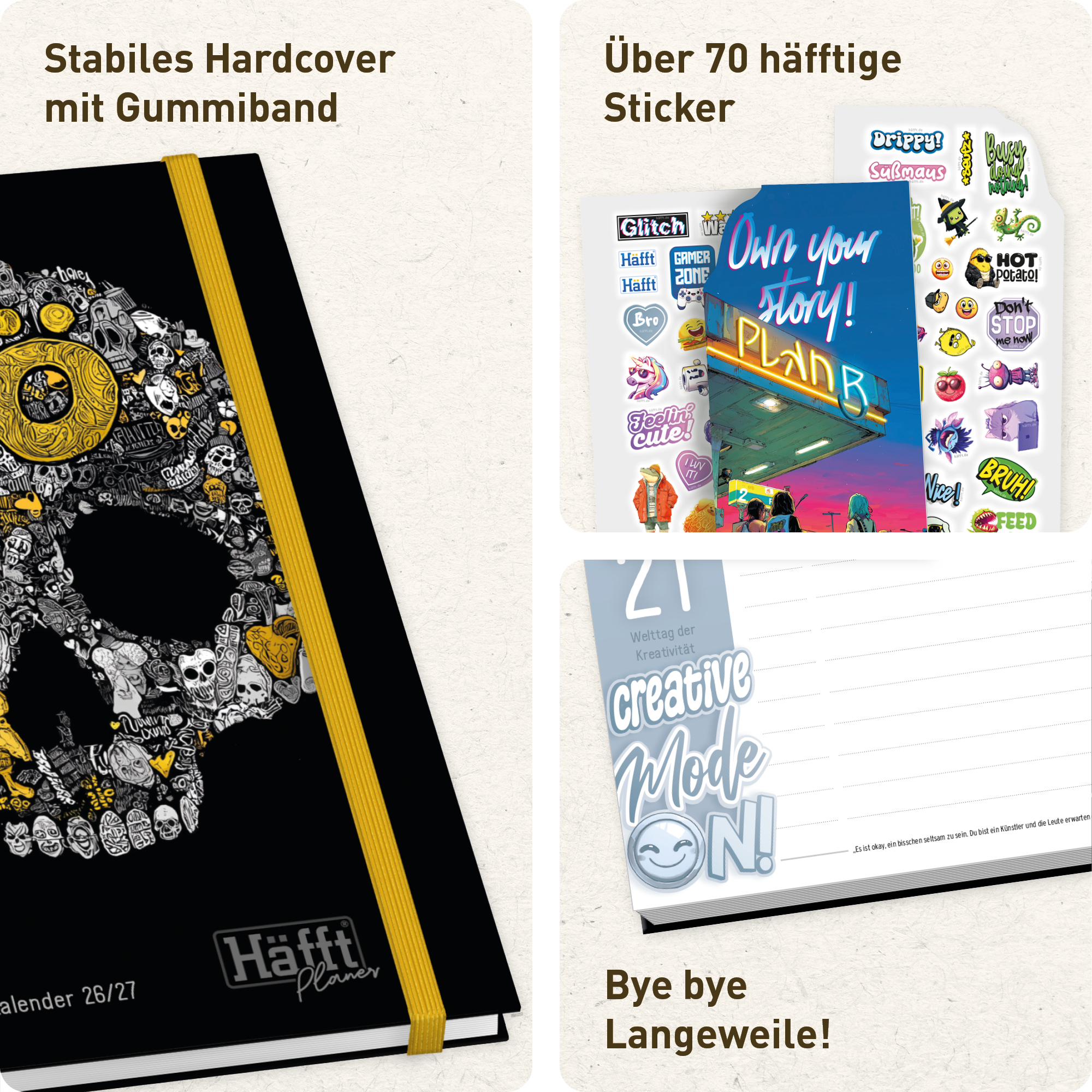 Artikelbild 2 des Artikels “Häfft Planer Premium A5 2026/2027 [Skull] “