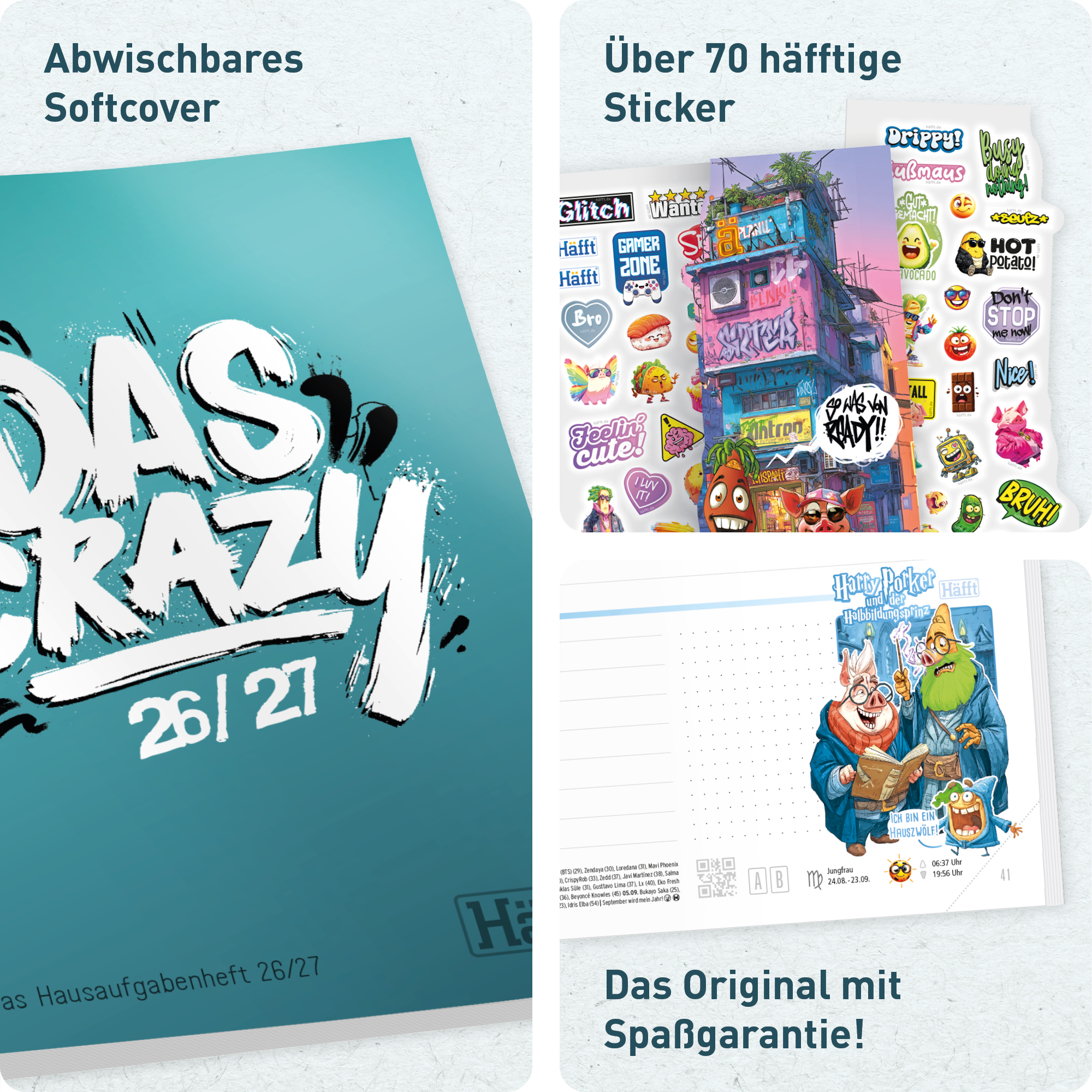 Artikelbild 2 des Artikels “Häfft Original Hausaufgabenheft 20A5 26/2027 [Das Crazy] “