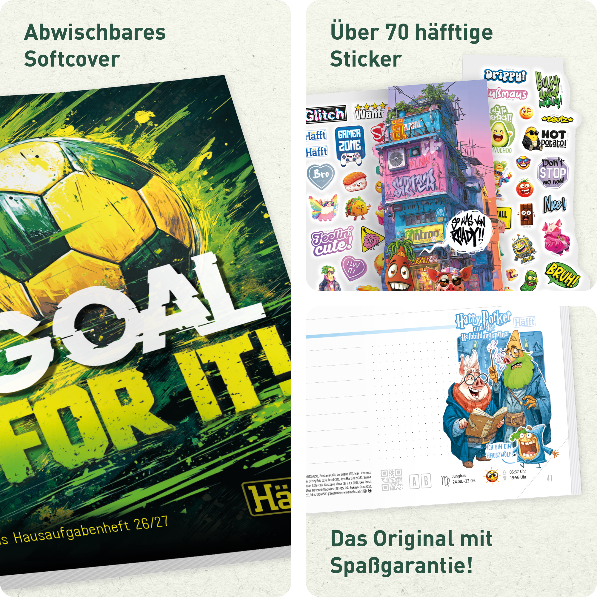 Artikelbild 2 des Artikels “Häfft Original Hausaufgabenheft A5 2026/2027 [Goal for It] “