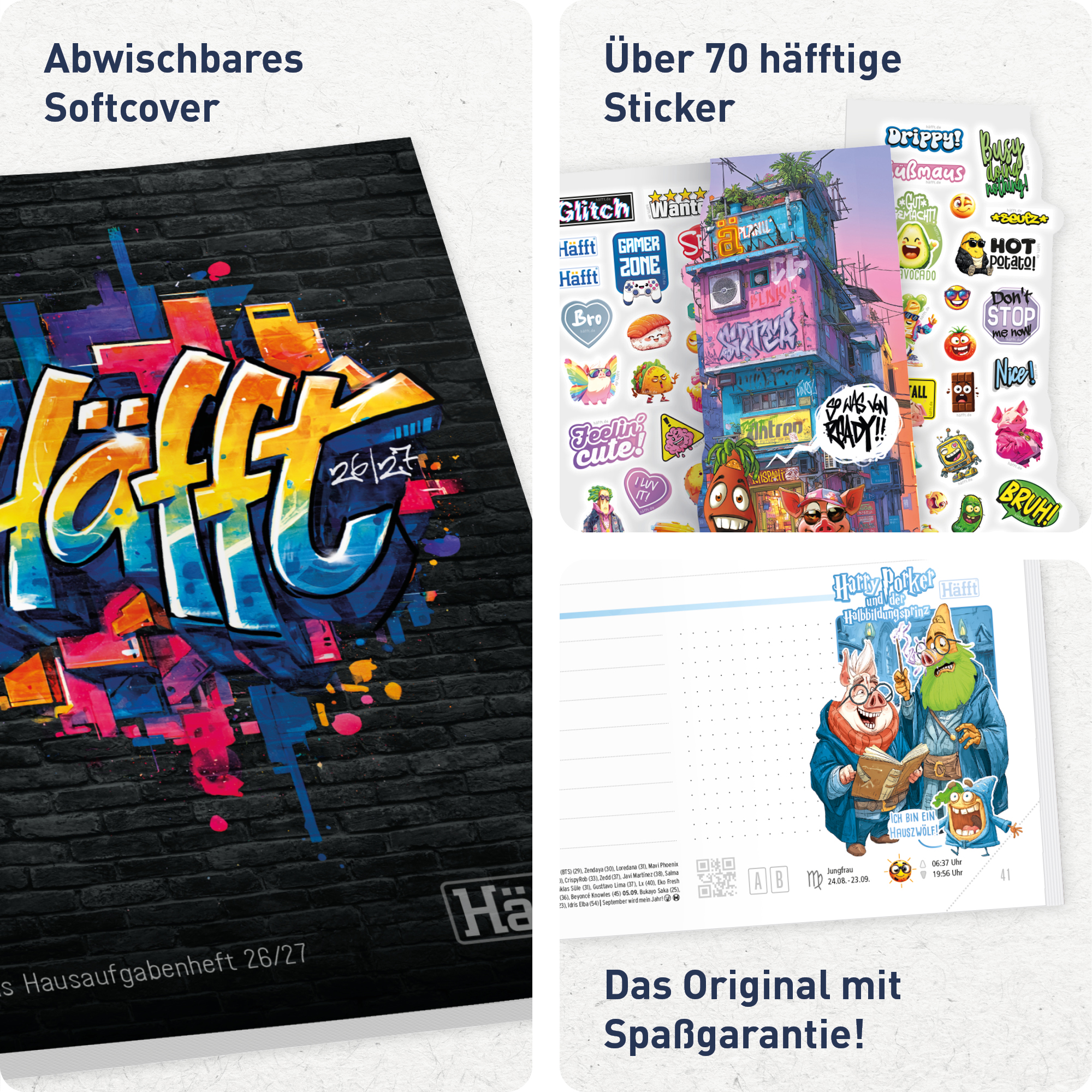Artikelbild 2 des Artikels “Häfft Original Hausaufgabenheft A5 2026/2027 [Graffiti] “
