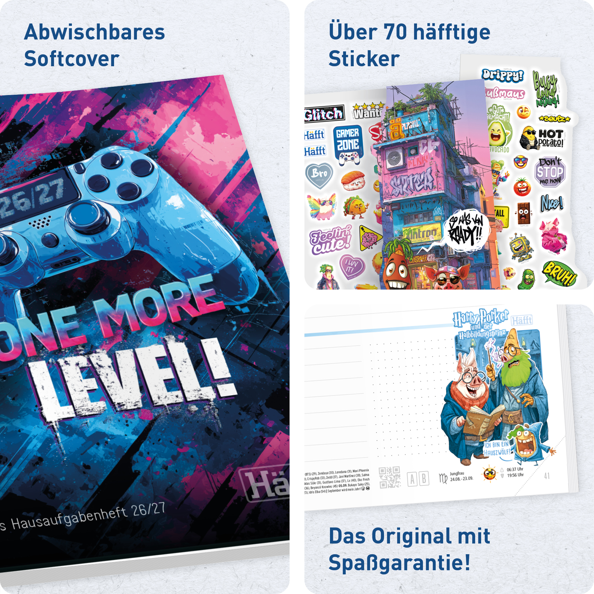 Artikelbild 2 des Artikels “Häfft Original Hausaufgabenheft A5 2026/2027 [One more Level] “