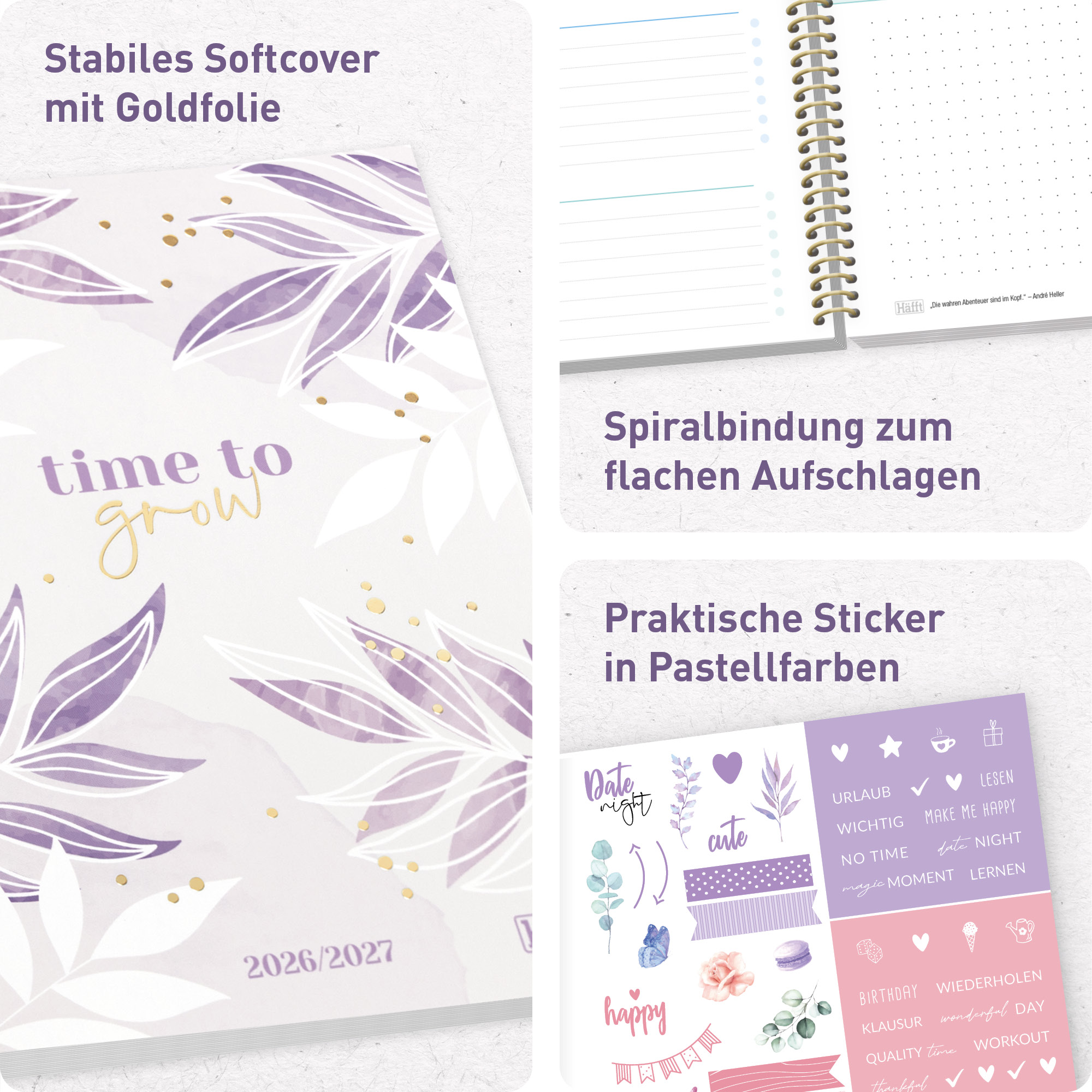 Artikelbild 2 des Artikels “College-Timer A5 2026/2027 [Purple Leaves] “