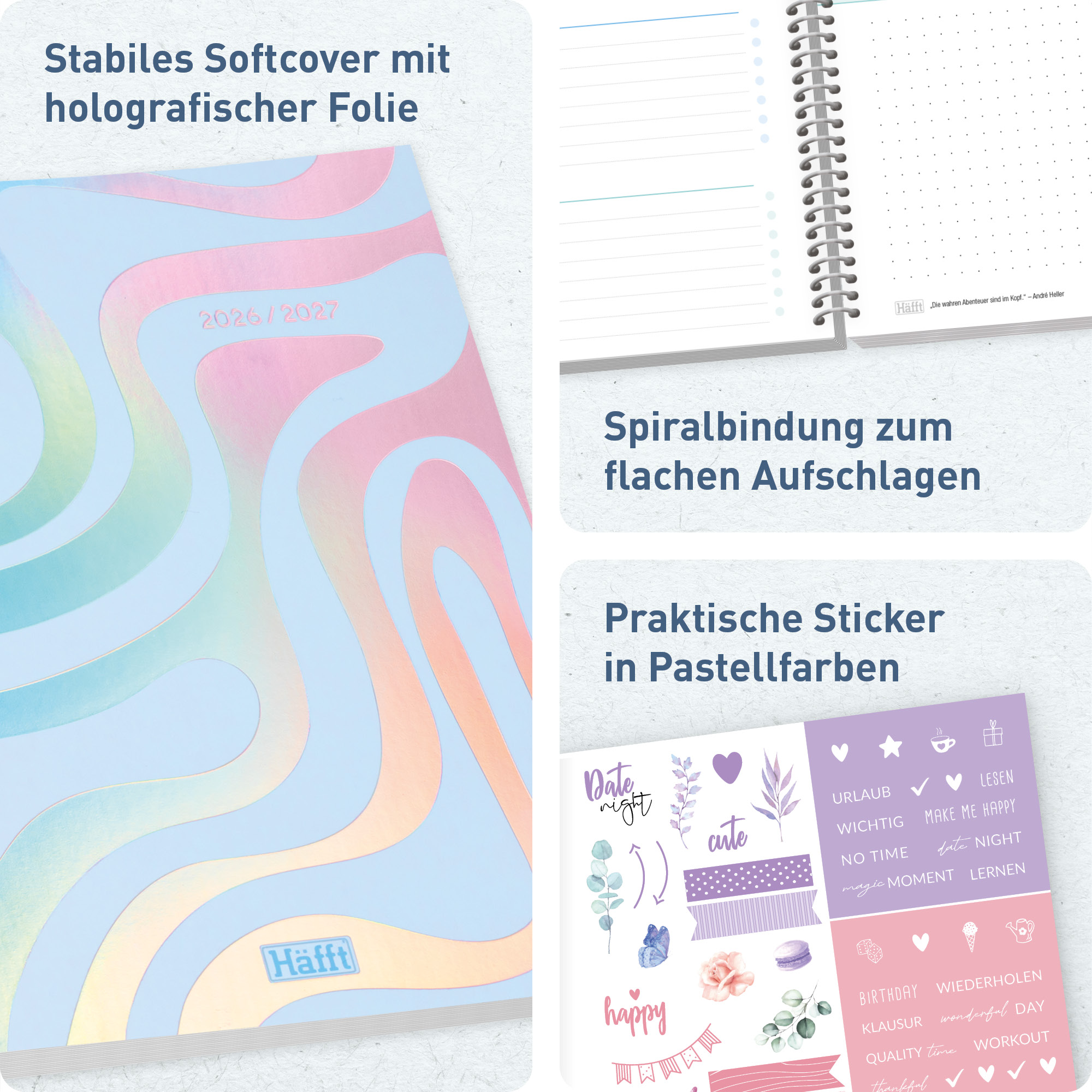 Artikelbild 2 des Artikels “College-Timer A5 2026/2027 [Shiny Waves] “
