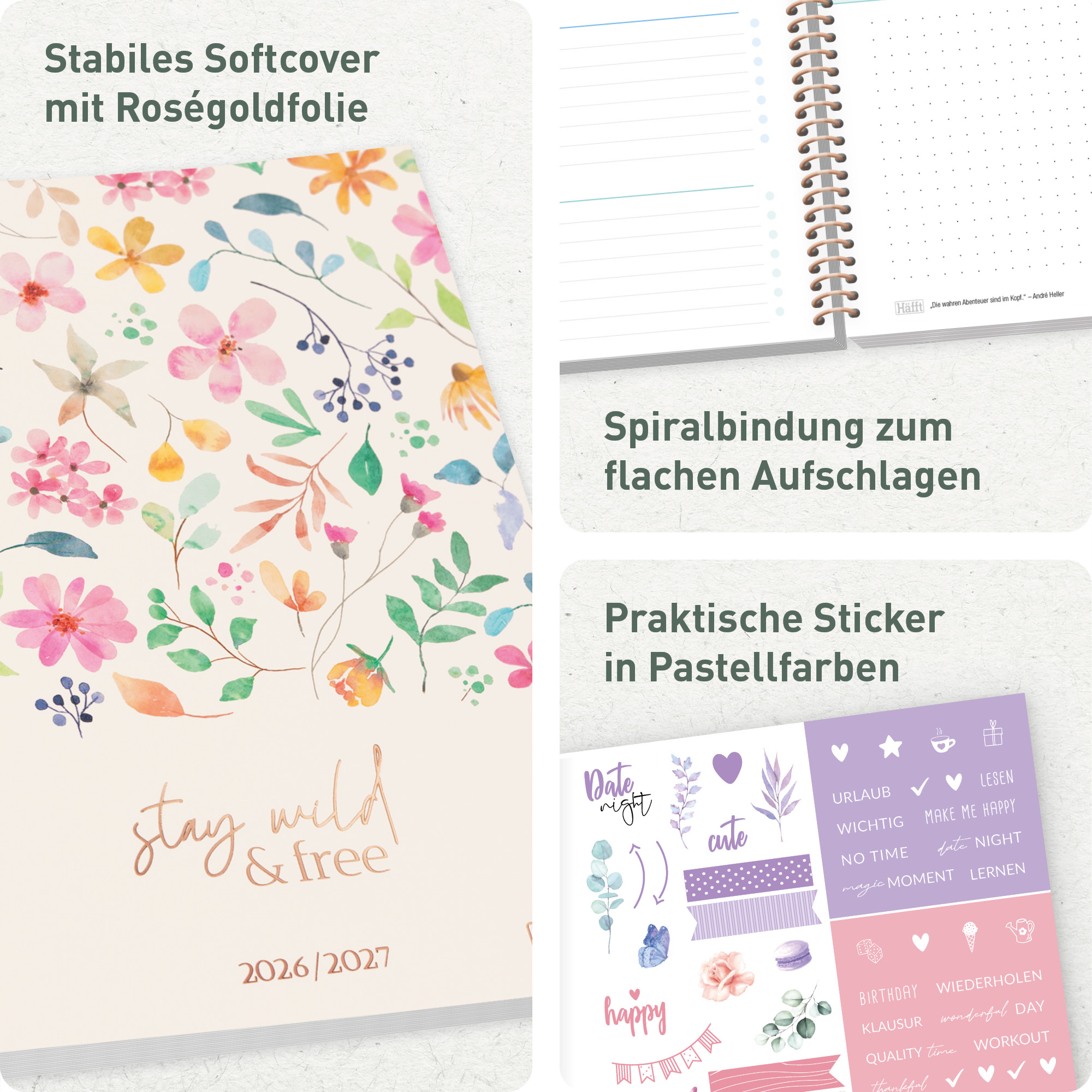 Artikelbild 2 des Artikels “College-Timer A5 2026/2027 [Wild Blossoms] “