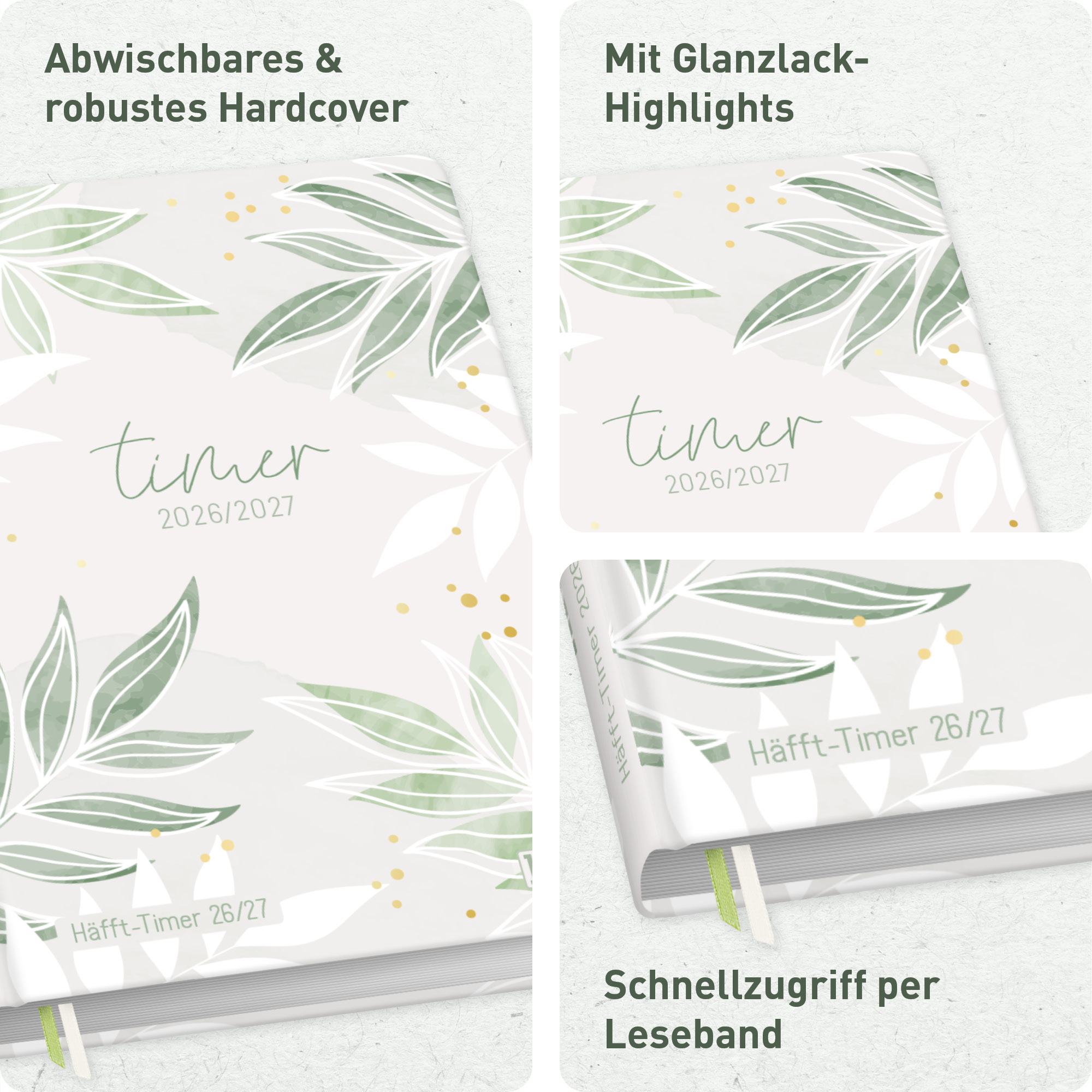 Artikelbild 2 des Artikels “Häfft-Timer A5 2026/2027 [Pure Leaves] “