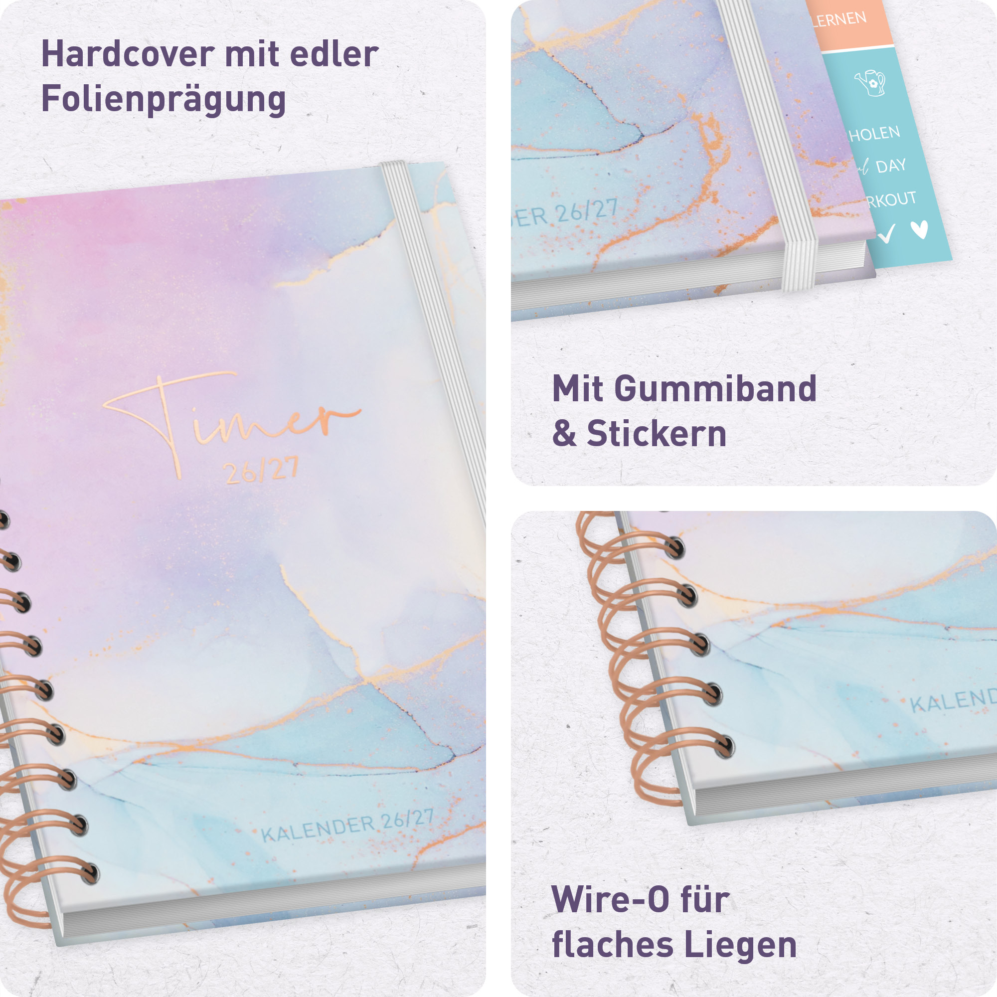 Artikelbild 2 des Artikels “Häfft-Timer Fancy A5 2026/2027 [Bleu & Rosé] “