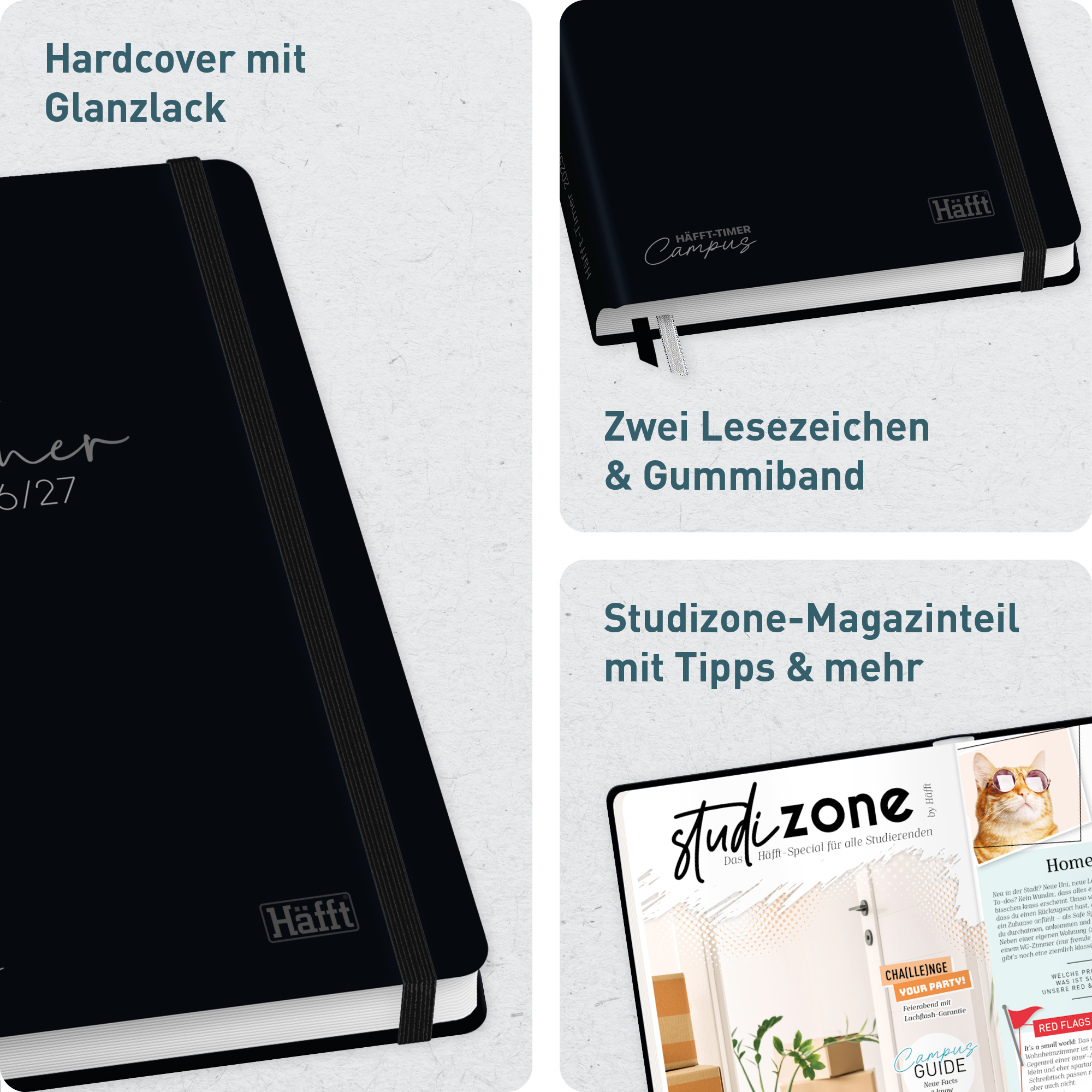 Artikelbild 2 des Artikels “Häfft-Timer Campus A5 2026/2027 [Black Edition] “