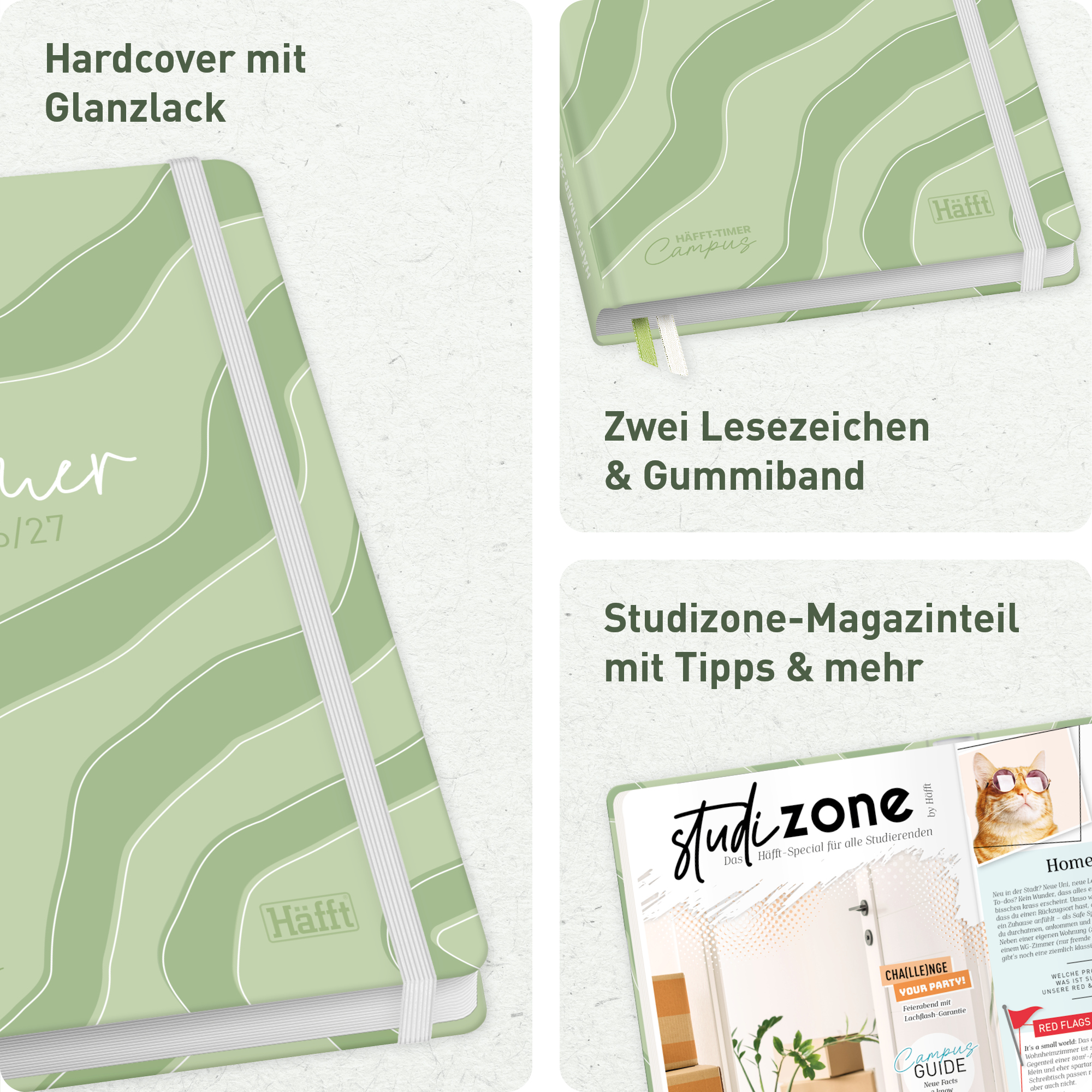 Artikelbild 2 des Artikels “Häfft-Timer Campus A5 2026/2027 [Matcha Latte] “