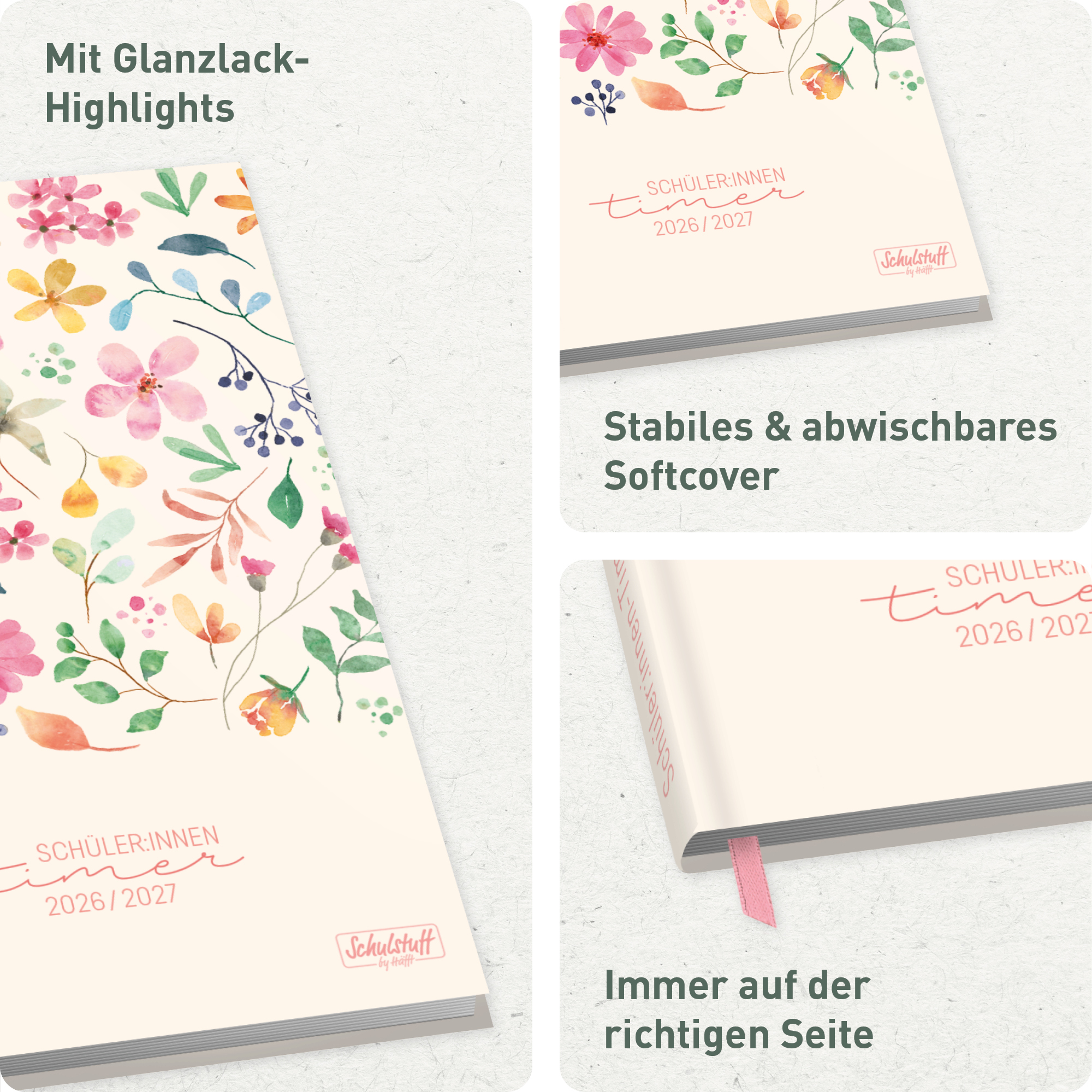 Artikelbild 2 des Artikels “Schulstuff Schüler:innen-Timer A5 2026/2027 [Wild Blossoms] “