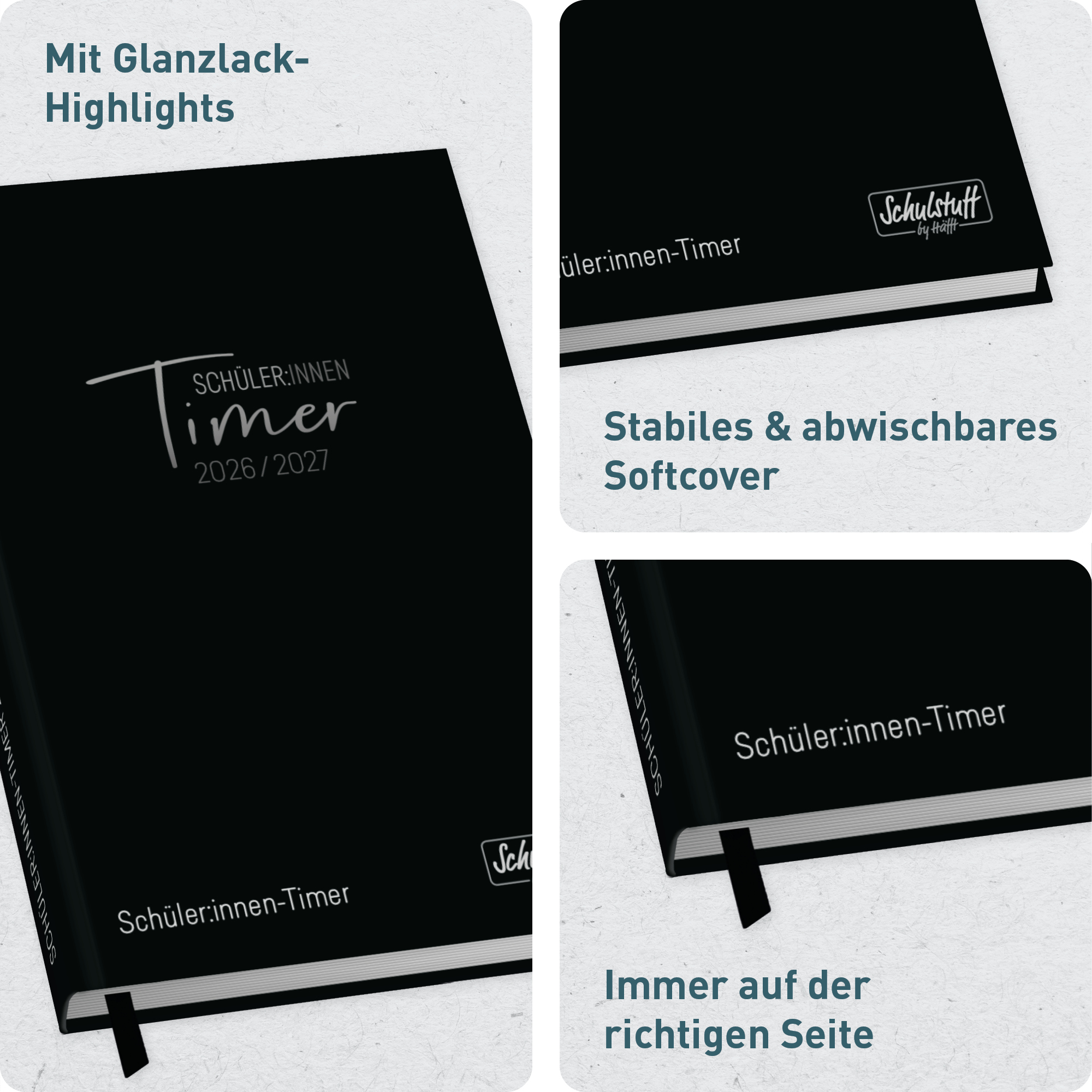 Artikelbild 2 des Artikels “Schulstuff Schüler:innen-Timer A6 2026/2027 [Black Edition] “
