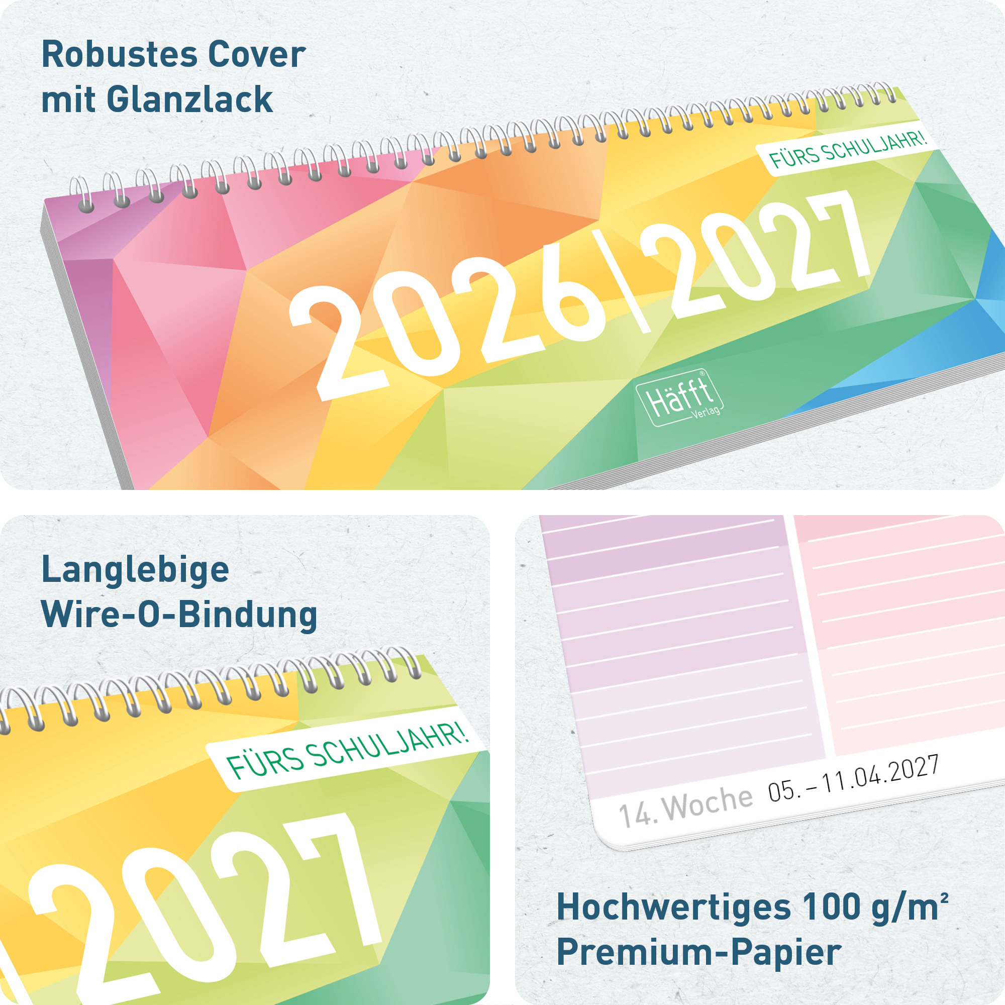 Artikelbild 2 des Artikels “Wochen-Tischkalender Schuljahr 26/27 [Rainbow] “