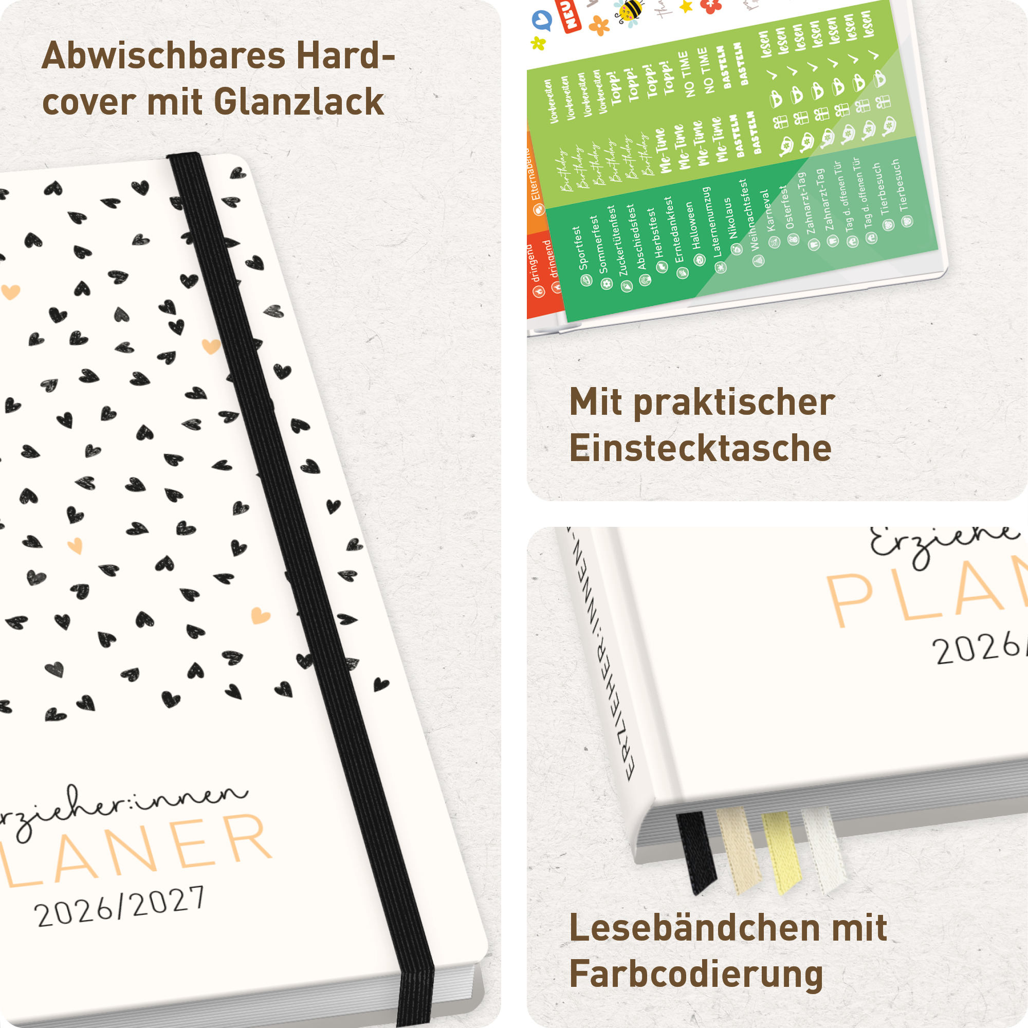 Artikelbild 2 des Artikels “Erzieher-Planer A5+ 26/27  [Golden Hearts] “