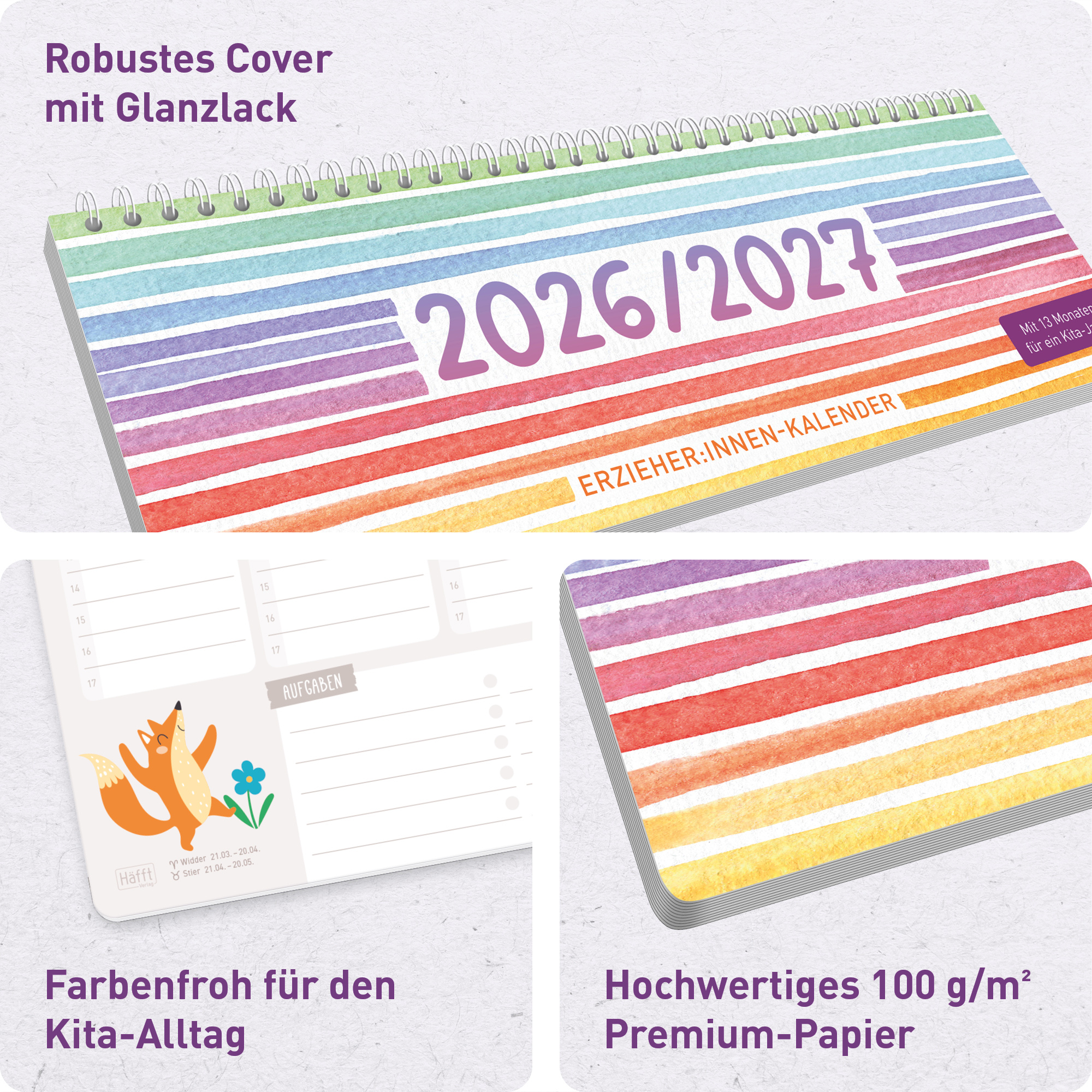 Artikelbild 2 des Artikels “Tischkalender Erzieher 26/27 [Color Stripes] “