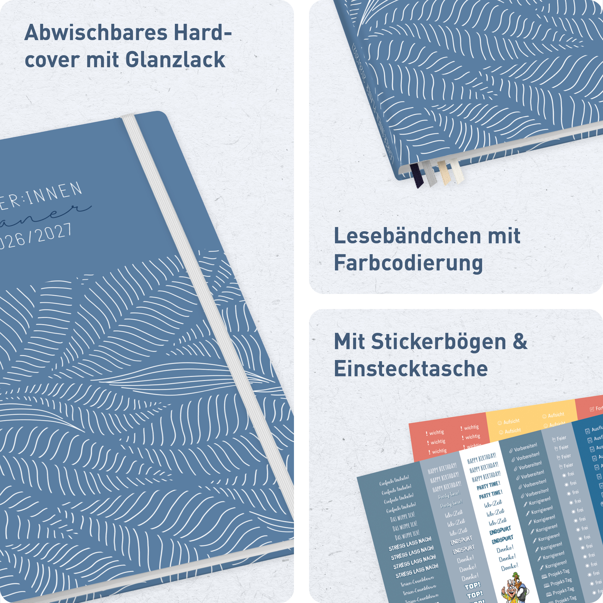 Artikelbild 2 des Artikels “Lehrer-Planer Maxi A4+ 26/27 [Fine Leaves Blue] “