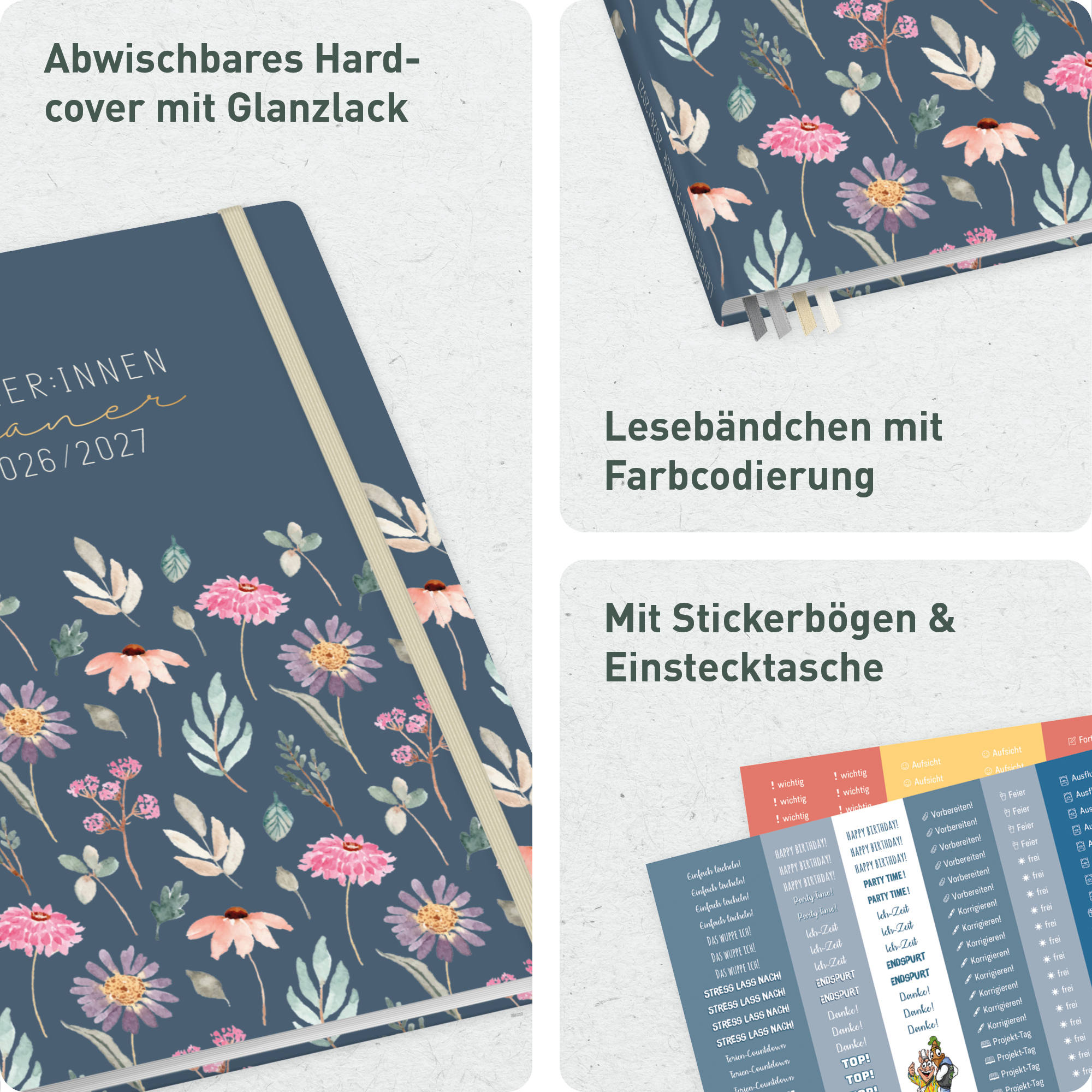 Artikelbild 2 des Artikels “Lehrer-Planer Maxi A4+ 26/27 [Flying Flowers] “