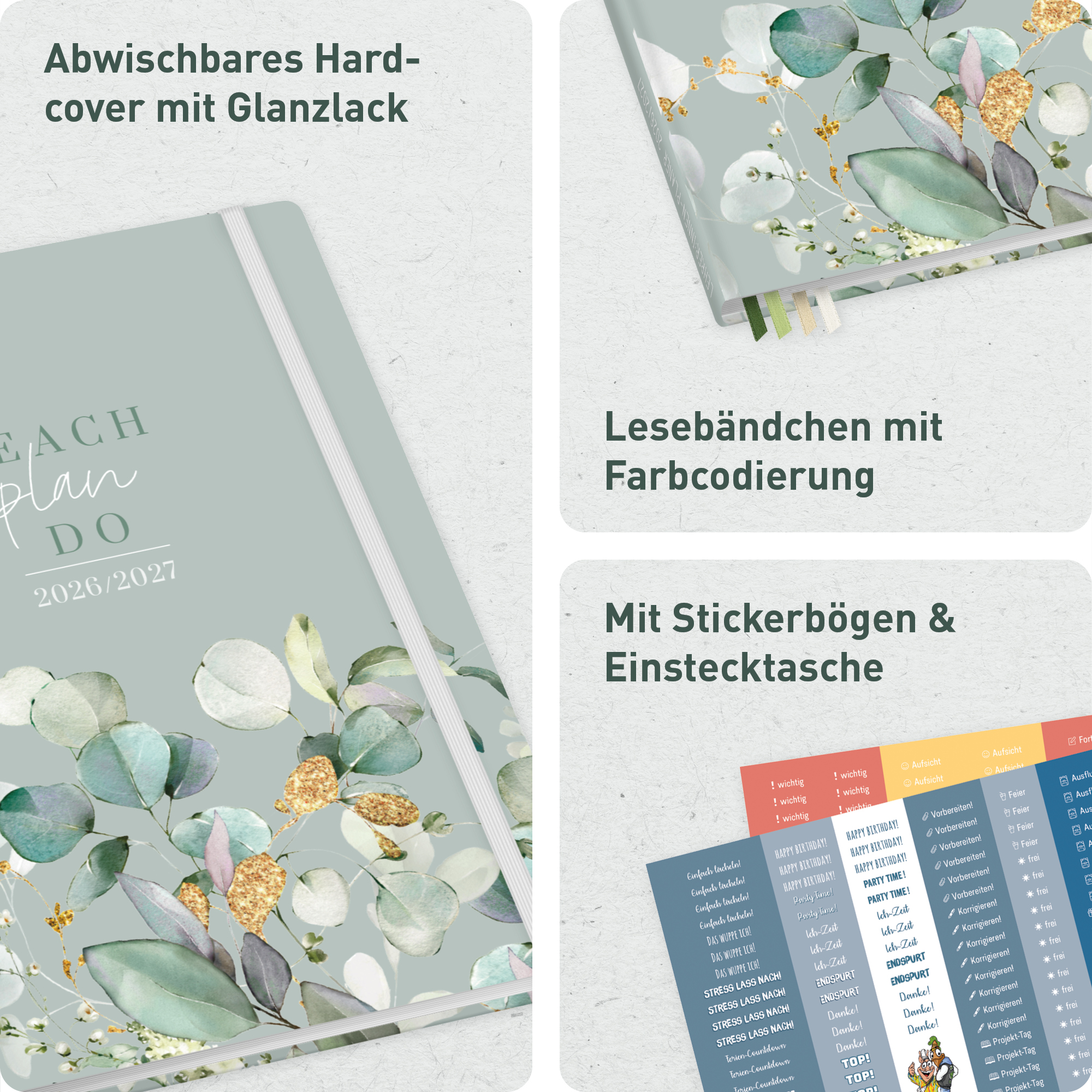 Artikelbild 2 des Artikels “Lehrer-Planer Maxi A4+ 26/27 [Minty Leaves] “