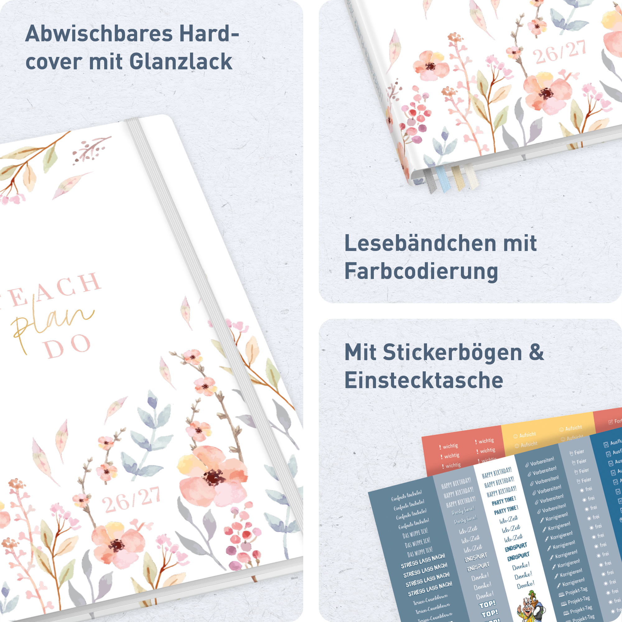 Artikelbild 2 des Artikels “Lehrer-Planer Maxi A4+ 26/27 [Sweet Flowers] “
