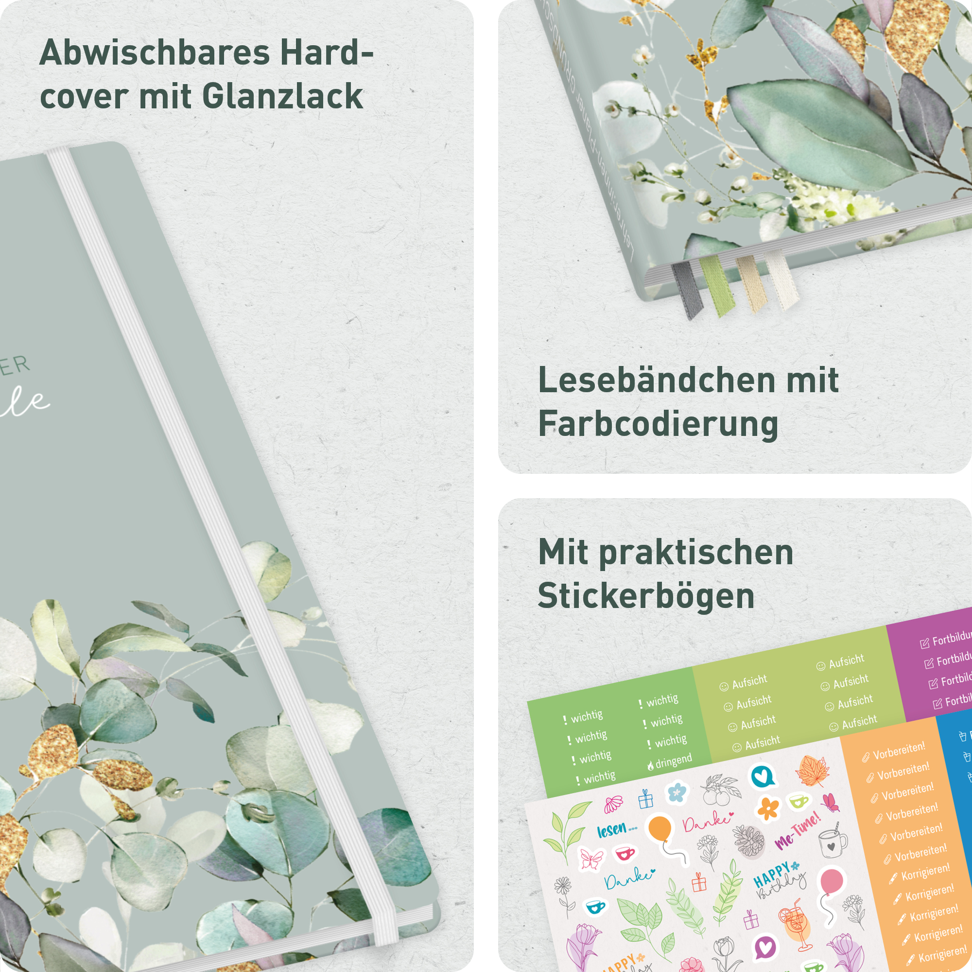 Artikelbild 2 des Artikels “Lehrer-Planer Grundschule A4+ 26/27 [Minty Leaves] “