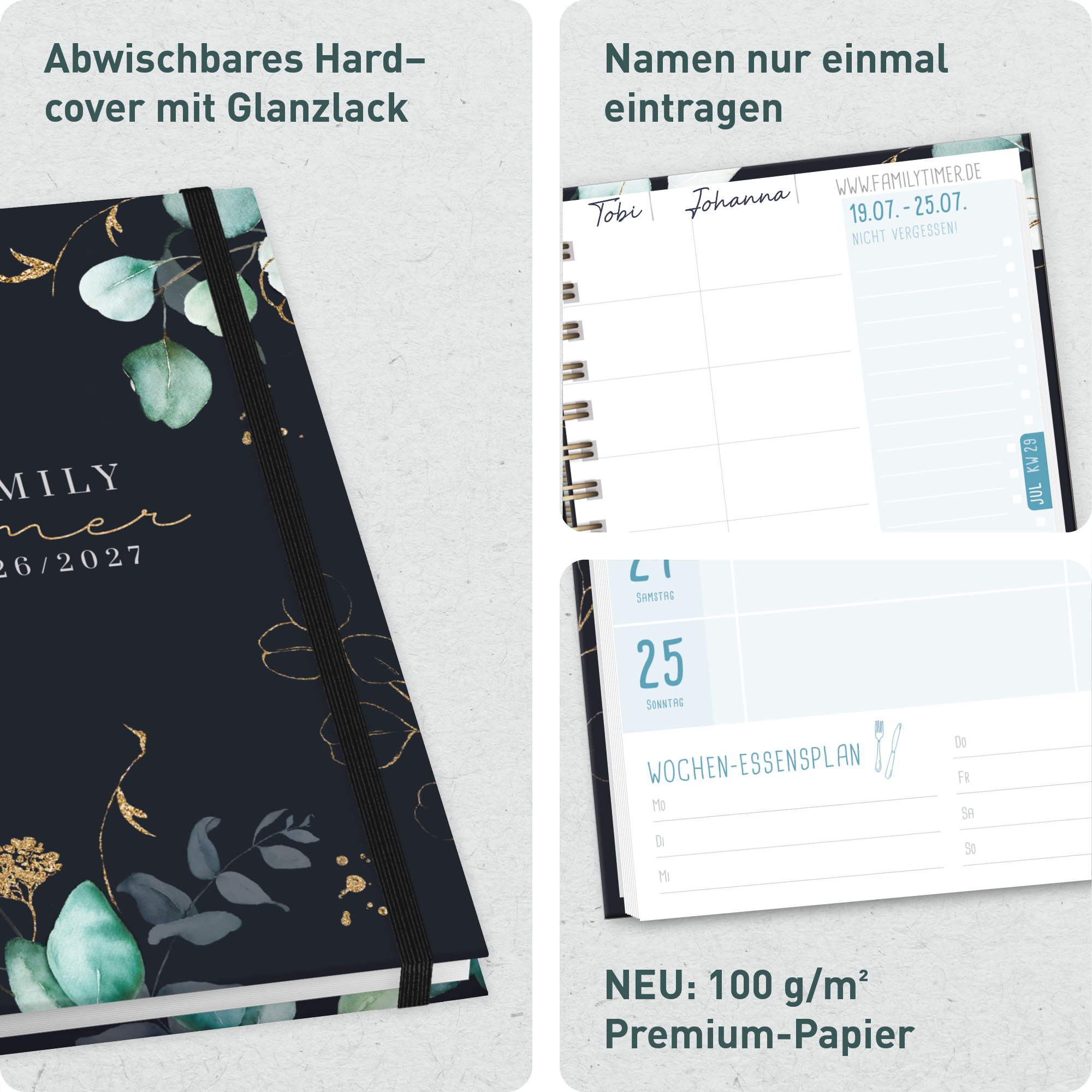 Artikelbild 2 des Artikels “Family-Timer A5 2026 2027 [Mondscheinblüten] “