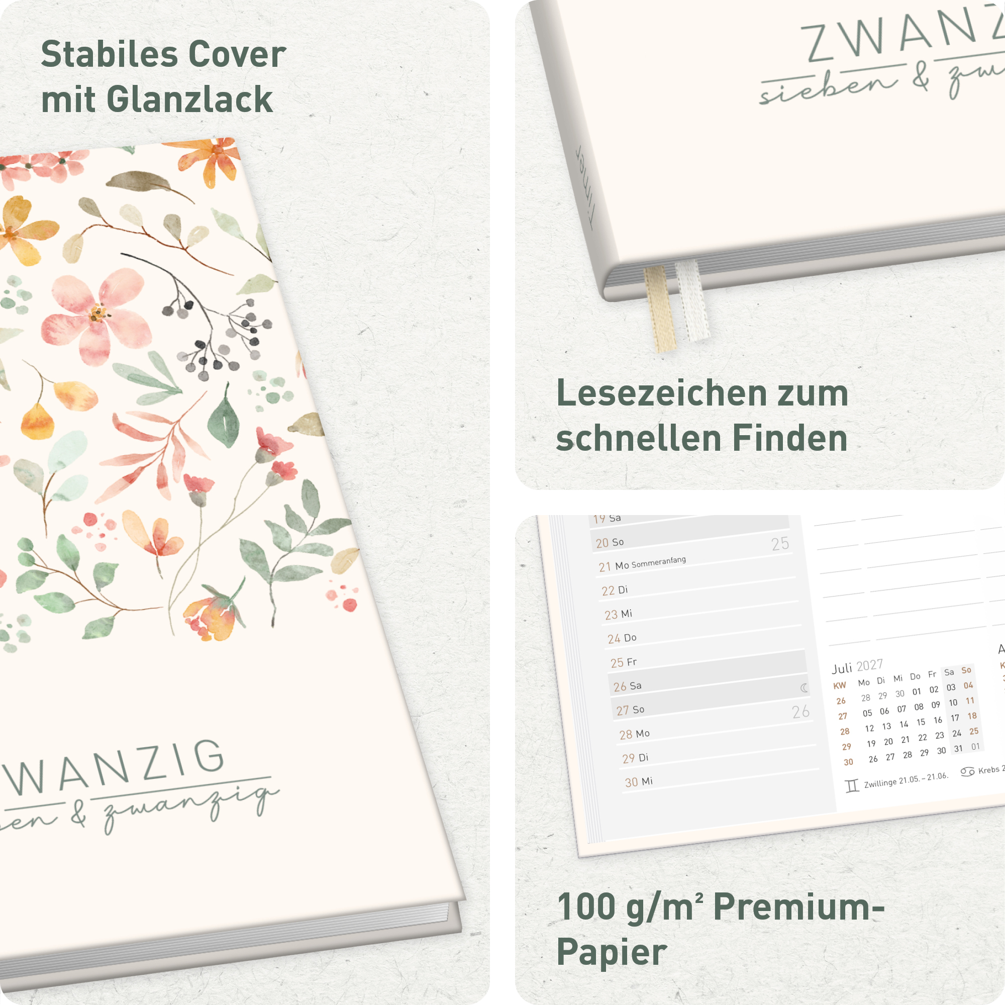 Artikelbild 2 des Artikels “Chäff-Timer Kalender A5 2026/2027 [Wild Blossoms] “