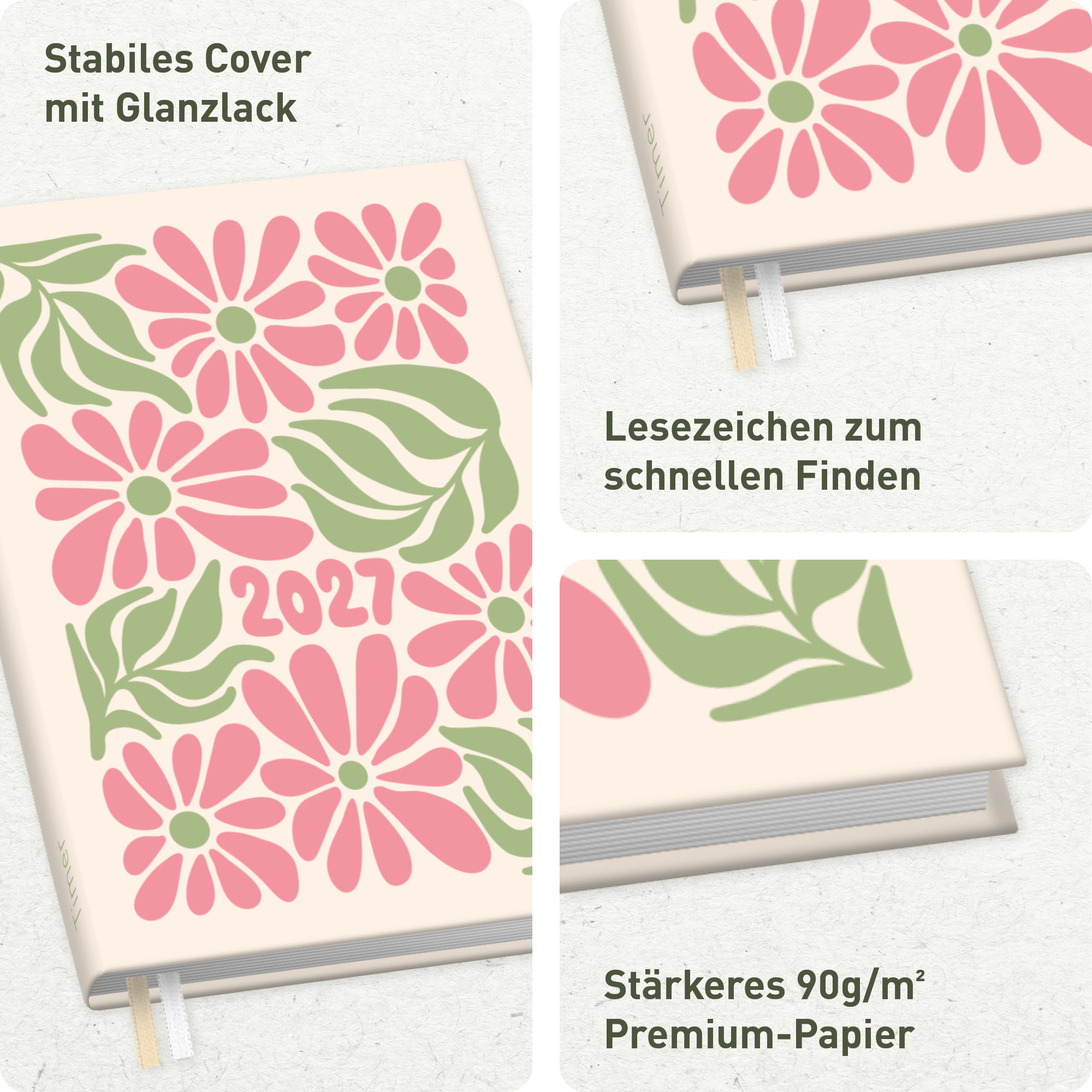 Artikelbild 2 des Artikels “Chäff-Timer Mini A6+ 2026/2027 [Flower Power pink] “
