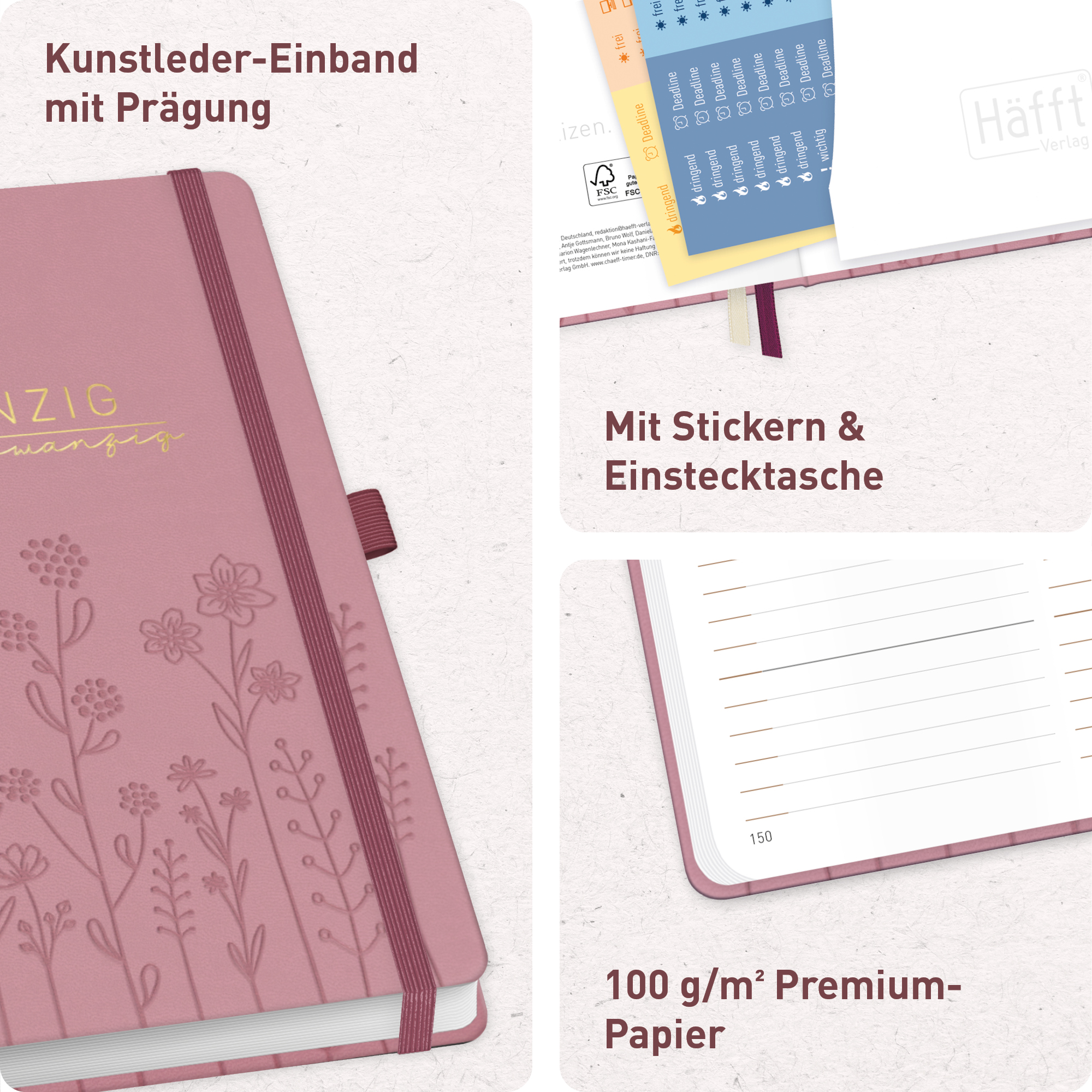 Artikelbild 2 des Artikels “Chäff-Timer Premium A5 2026/2027 [Fine Flowers Rosé] “