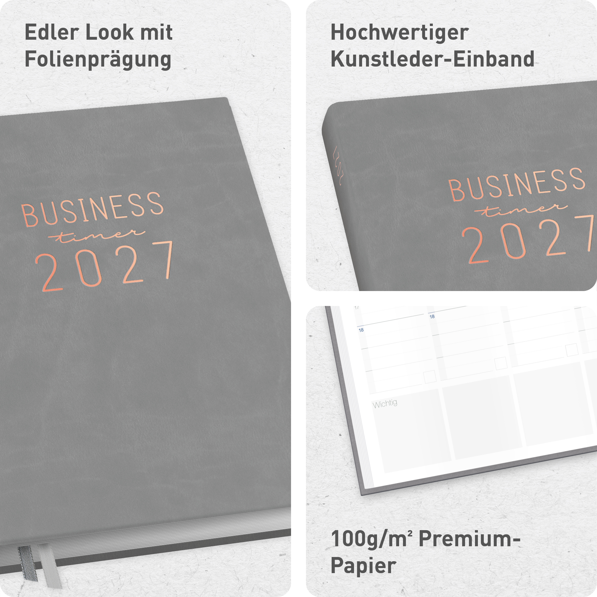 Artikelbild 2 des Artikels “Business-Timer A5 2026/2027 [Grau-Rosé] “