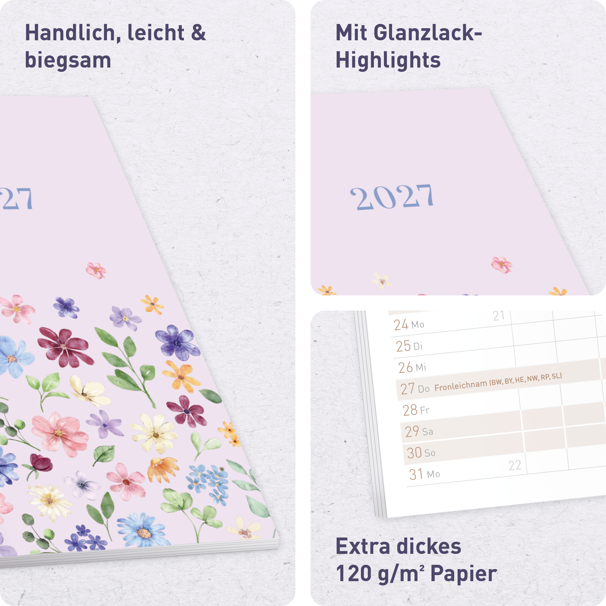 Artikelbild 2 des Artikels “Monatskalender 2026/2027 A6+ Slim Taschenkalender [Lilac Blossoms] “