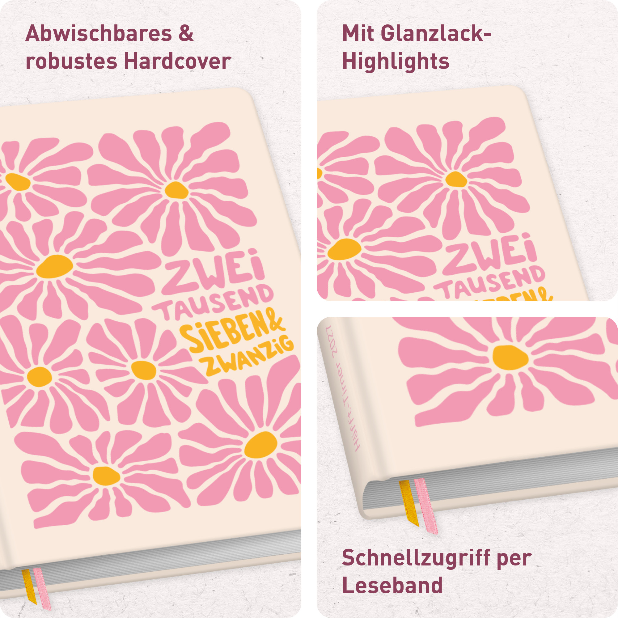 Artikelbild 2 des Artikels “Häfft-Timer A5 2027 [Pink Flowers] “