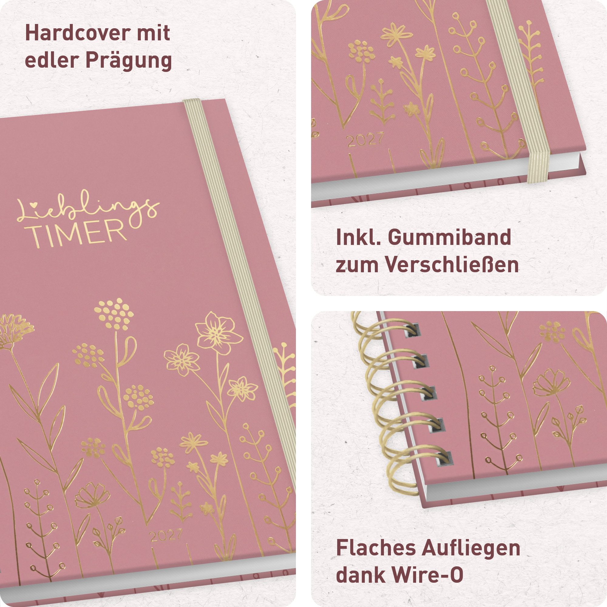Artikelbild 2 des Artikels “Lieblings-Timer A5 2027 [Fine Flowers rosé] “