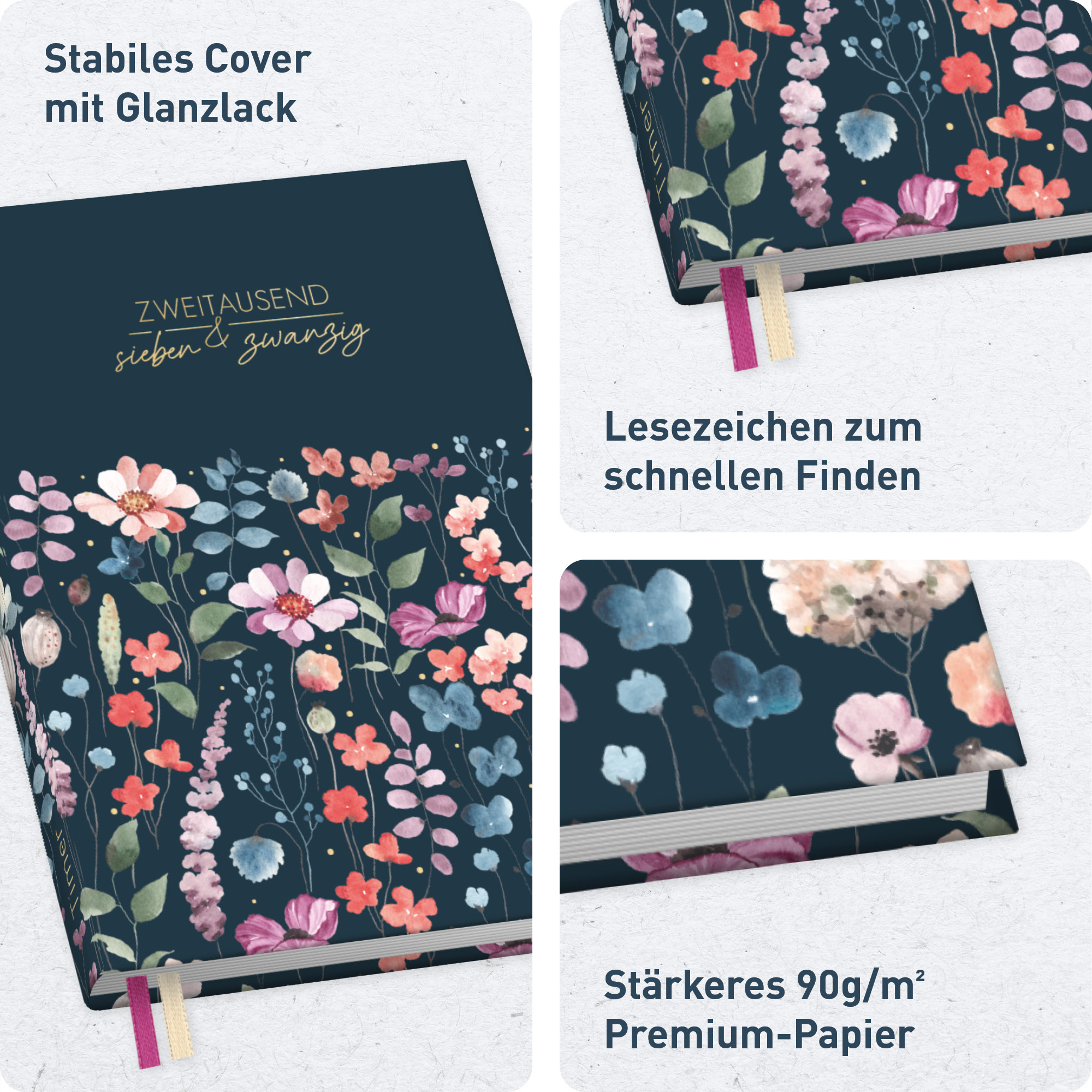 Artikelbild 2 des Artikels “Chäff-Timer Mini 2027 A6+ [Flower Inspiration blue] “