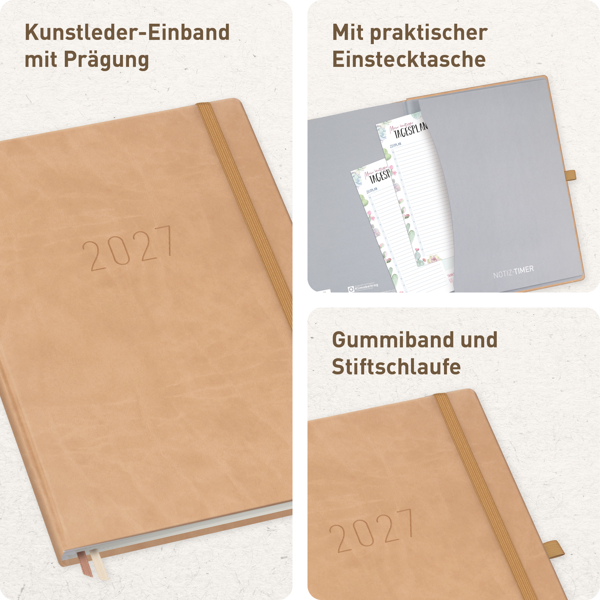 Artikelbild 2 des Artikels “Wochen-Notiz-Kalender A4 2027 [Cappuccino] “