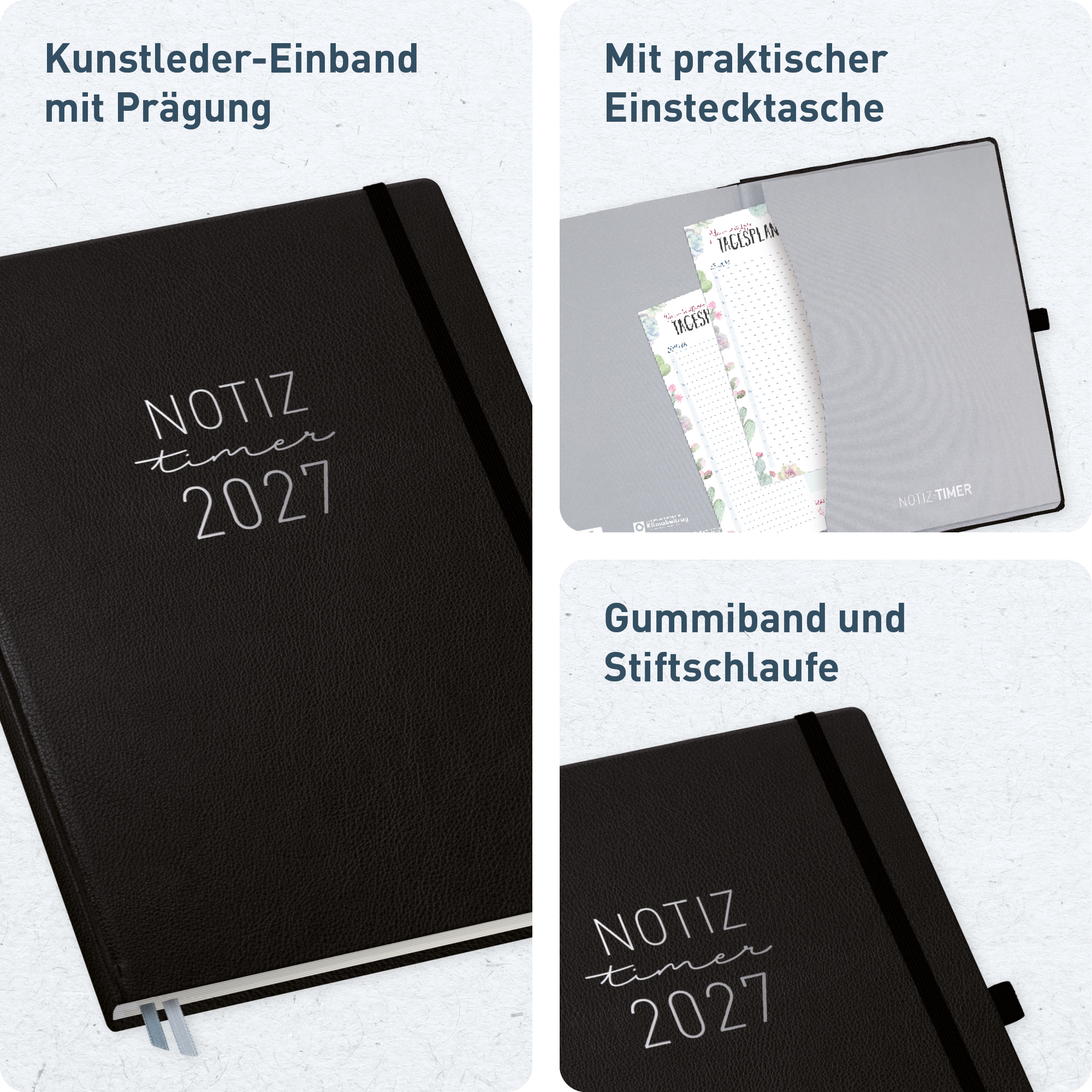 Artikelbild 2 des Artikels “Wochen-Notiz-Kalender A4 2027 [Schwarz] “