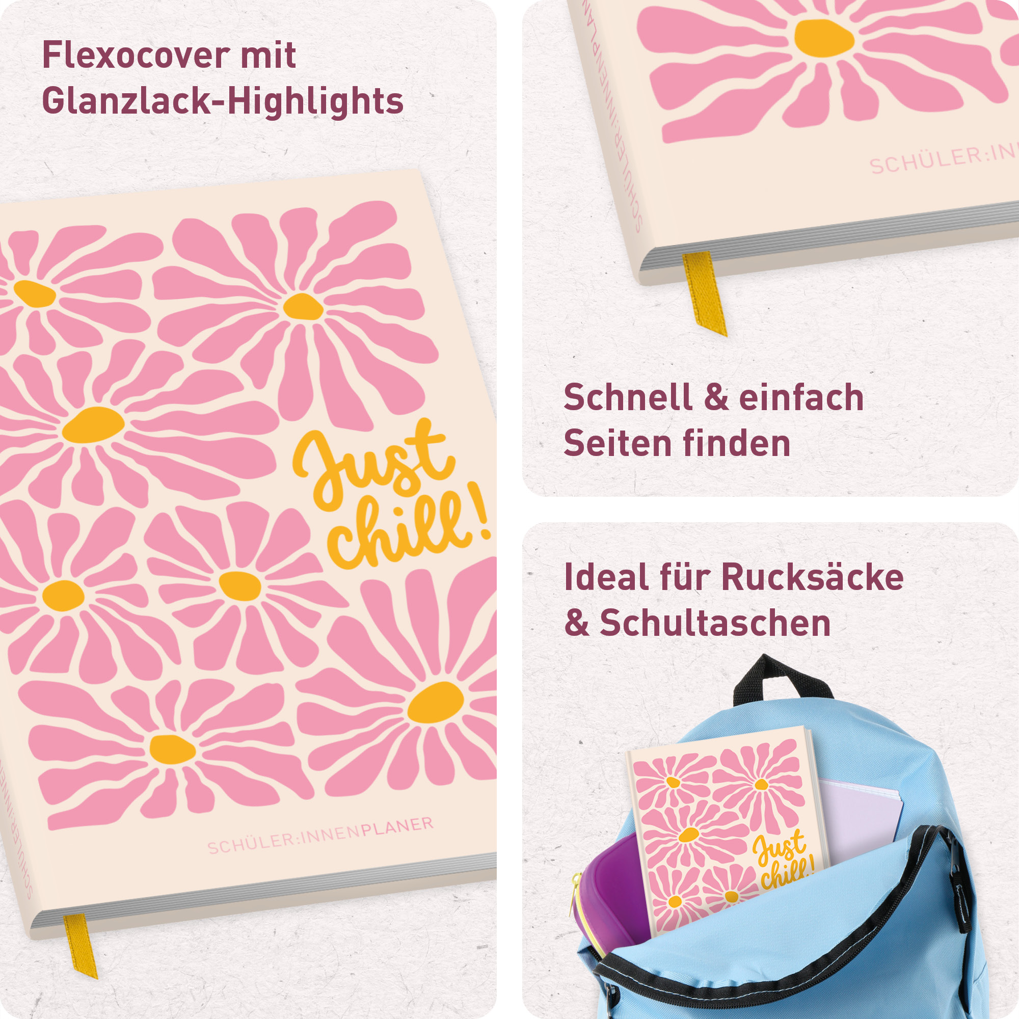 Artikelbild 2 des Artikels “Schulstuff Schülerplaner A5 [Pink Flowers] “