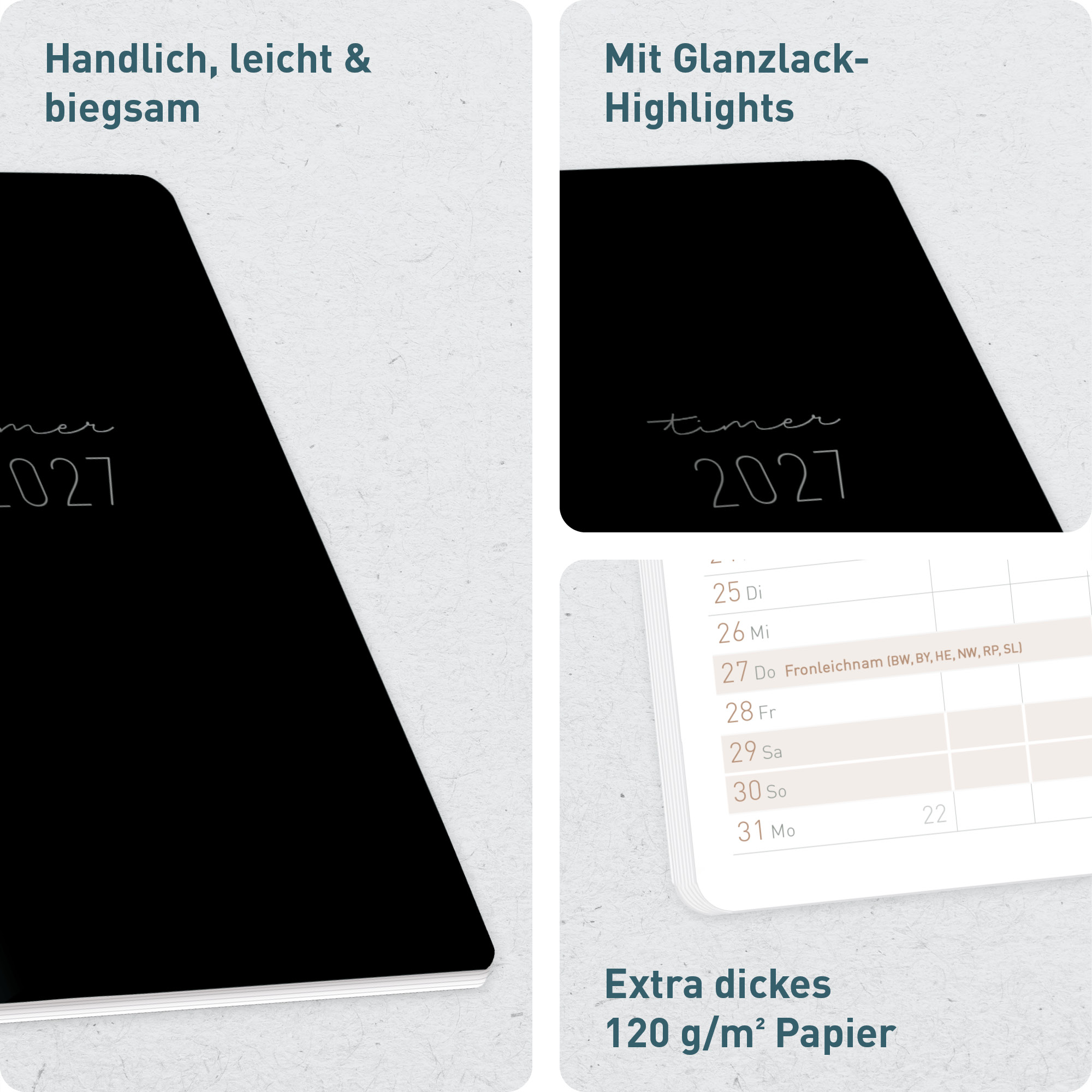 Artikelbild 2 des Artikels “Monatskalender Pocket Slim A6+ 2027 [Black Edition] “