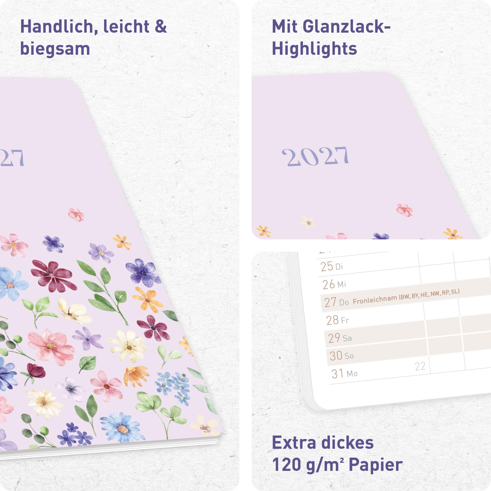 Artikelbild 2 des Artikels “Monatskalender Pocket Slim A6+ 2027 [Lovely Flowers] “