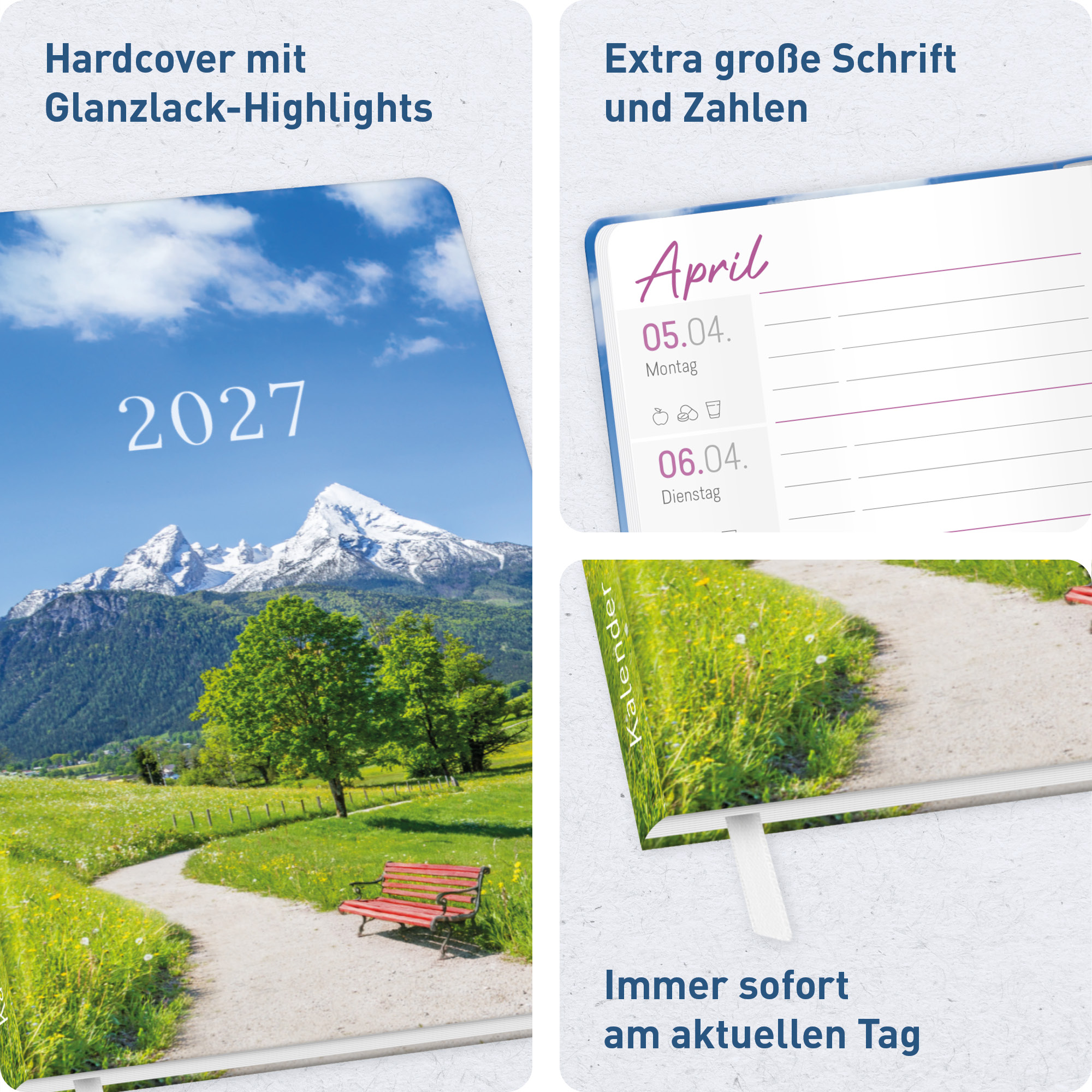 Artikelbild 2 des Artikels “Großdruck-Kalender A5 2027 [Bergluft] “