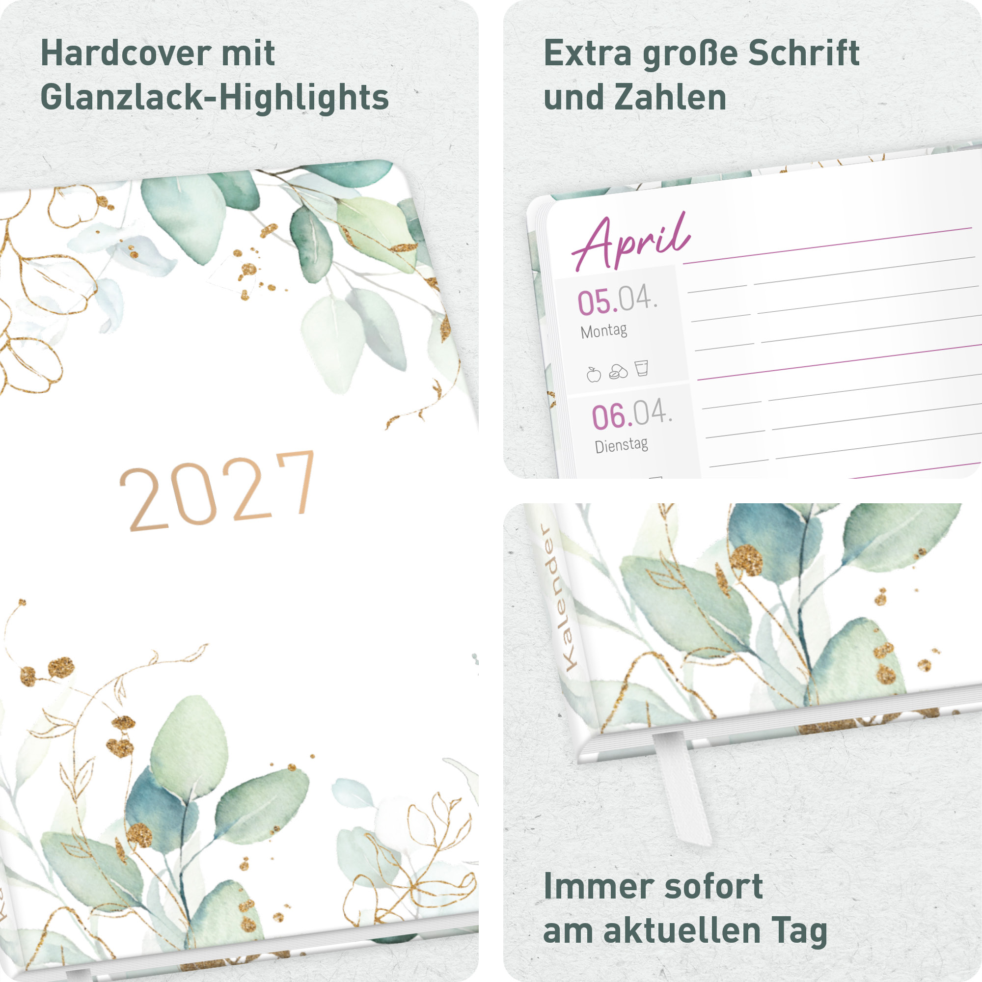 Artikelbild 2 des Artikels “Großdruck-Kalender A5 2027 [Blattgold] “