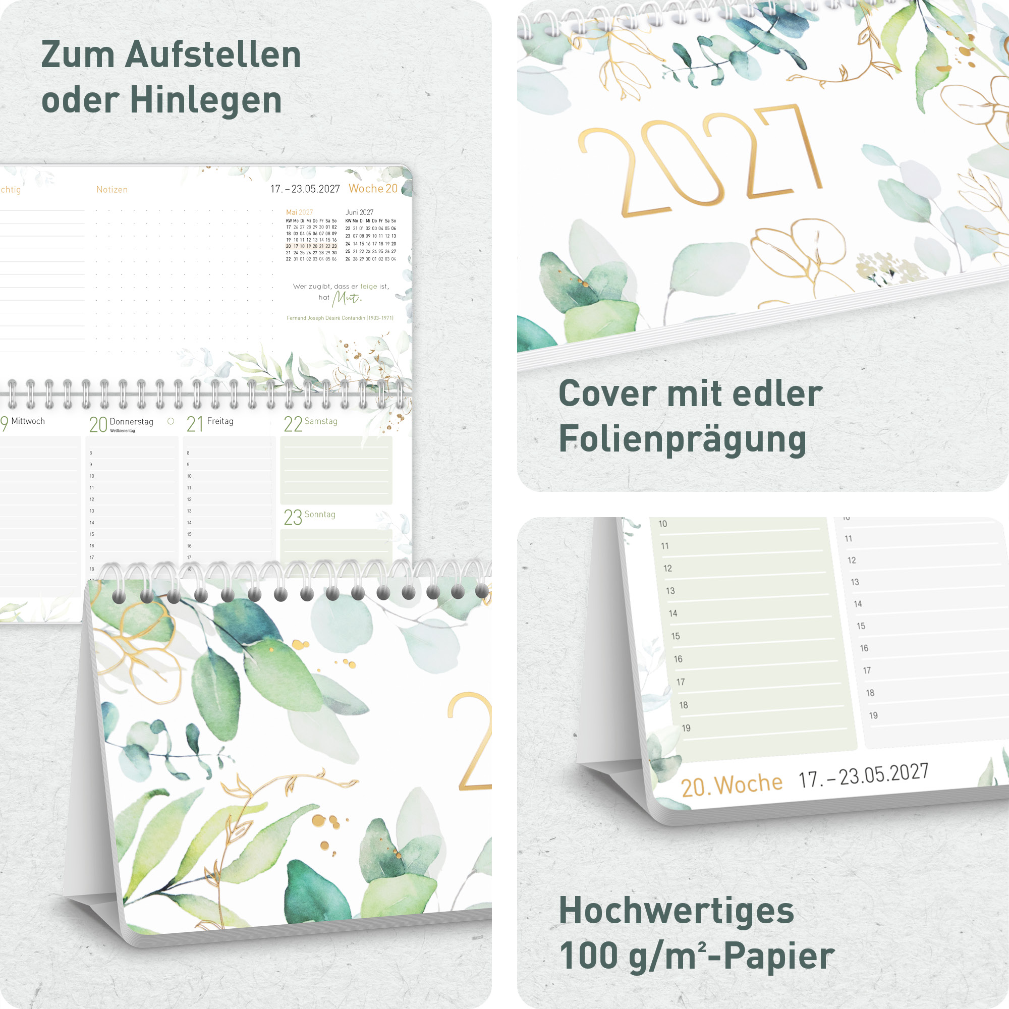 Artikelbild 2 des Artikels “Wochen-Tischkalender 2027 quer [Blattgold] “