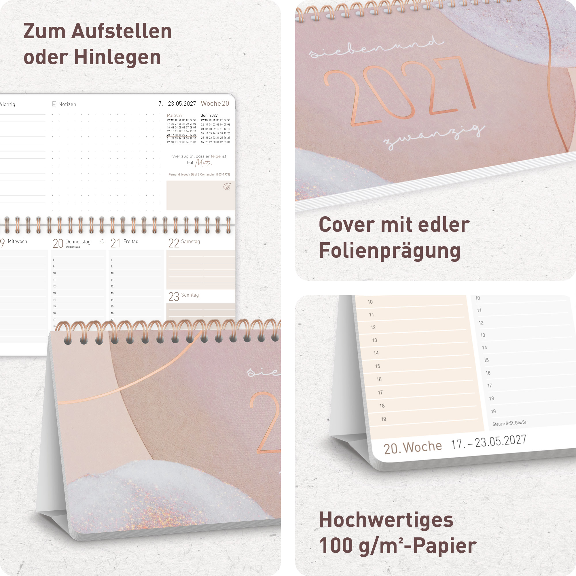 Artikelbild 2 des Artikels “Wochen-Tischkalender 2027 mit Aufsteller “