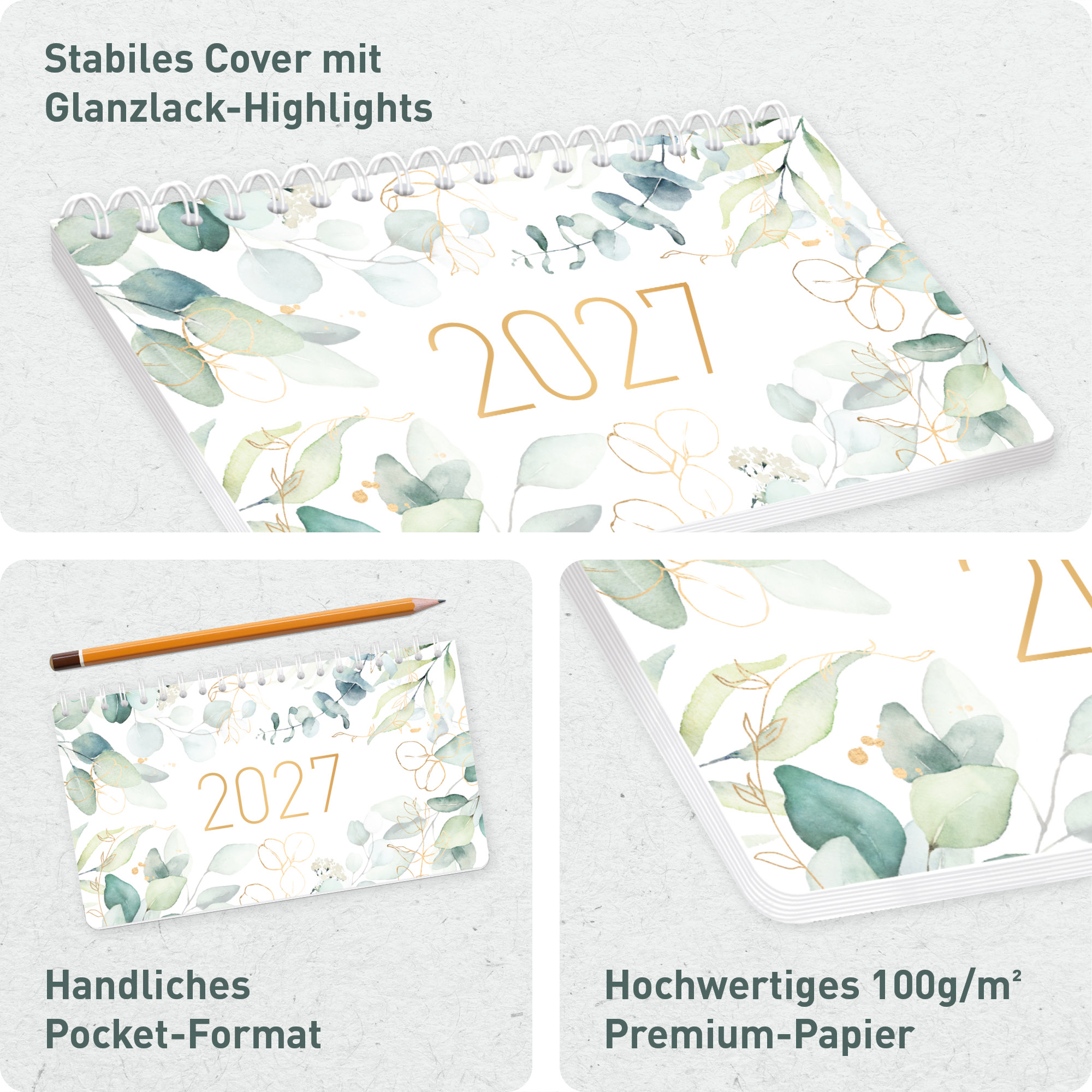 Artikelbild 2 des Artikels “Wochen-Tischkalender Pocket 2027 [Blattgold] “