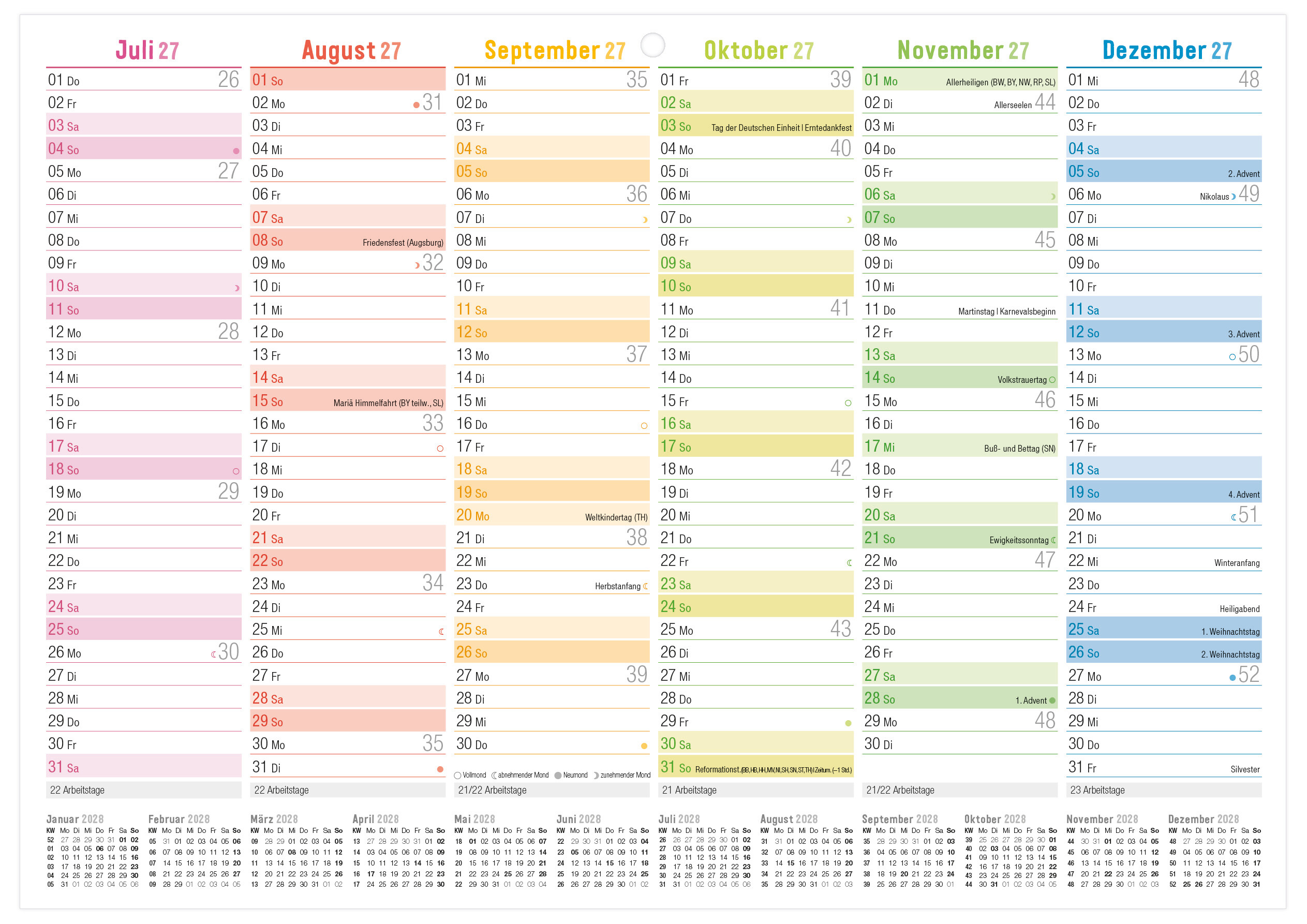 Artikelbild 2 des Artikels “Tafelkalender 2027 A4 [Rainbow] “