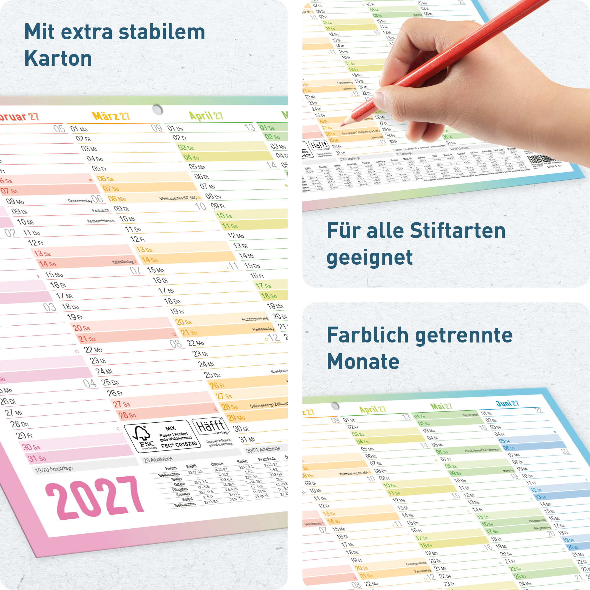 Artikelbild 2 des Artikels “Tafelkalender Premium A4 quer [Rainbow] “