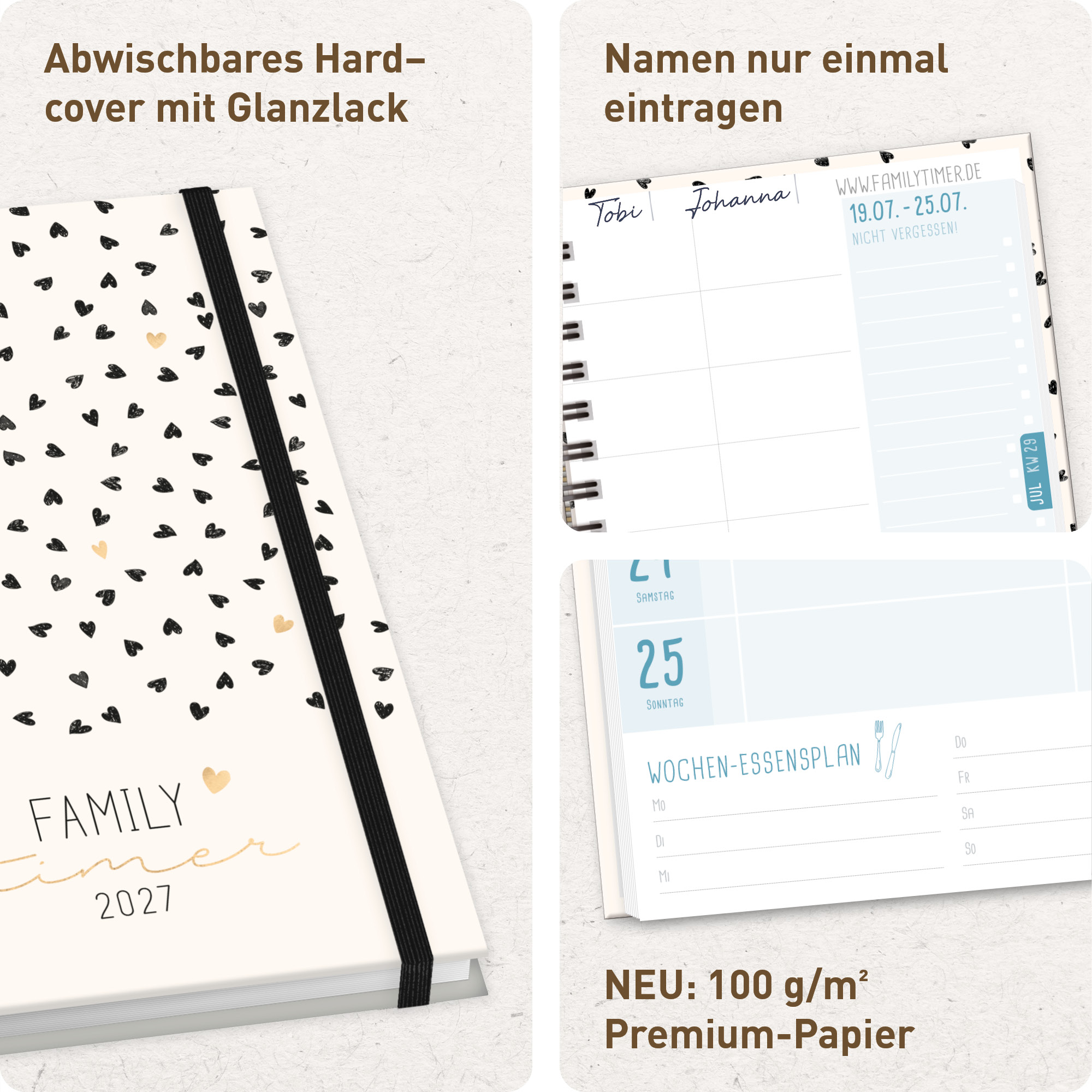 Artikelbild 2 des Artikels “Family-Timer A5 2027 [Golden Hearts] “