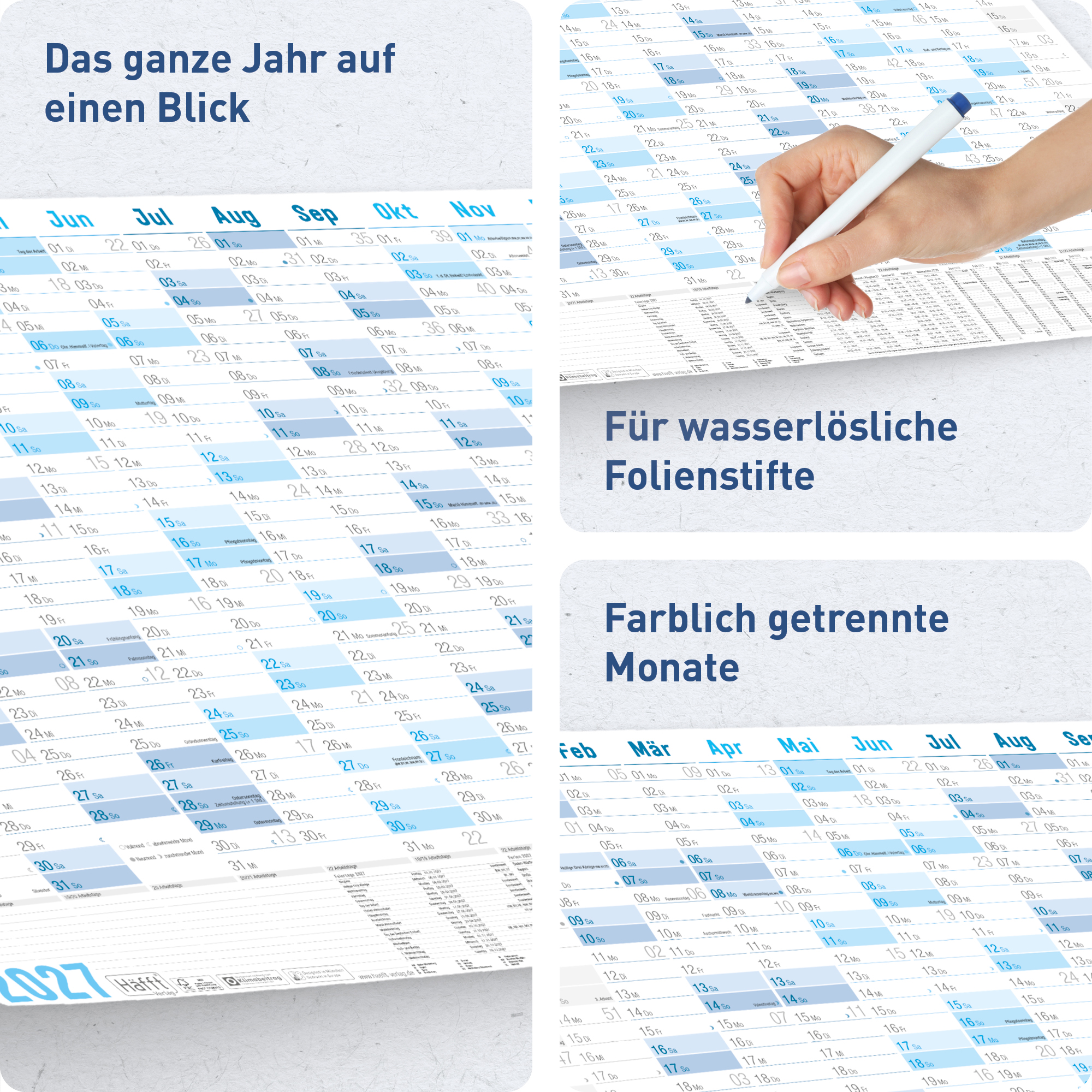 Artikelbild 2 des Artikels “Abwischbarer Wandkalender 2027 A1 + [Blau] “