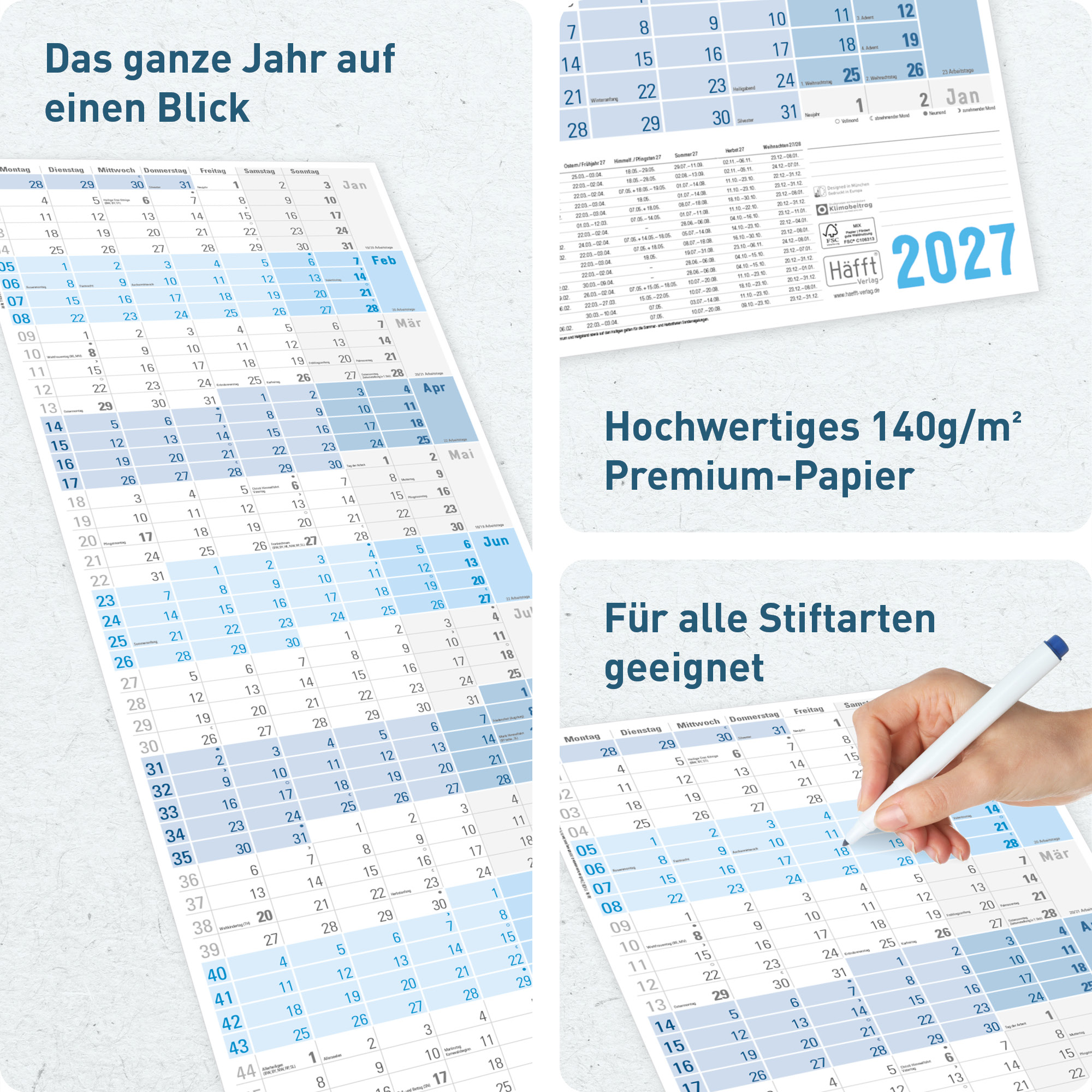 Artikelbild 2 des Artikels “Wandkalender A1+ 2027 Hochformat [blau] “