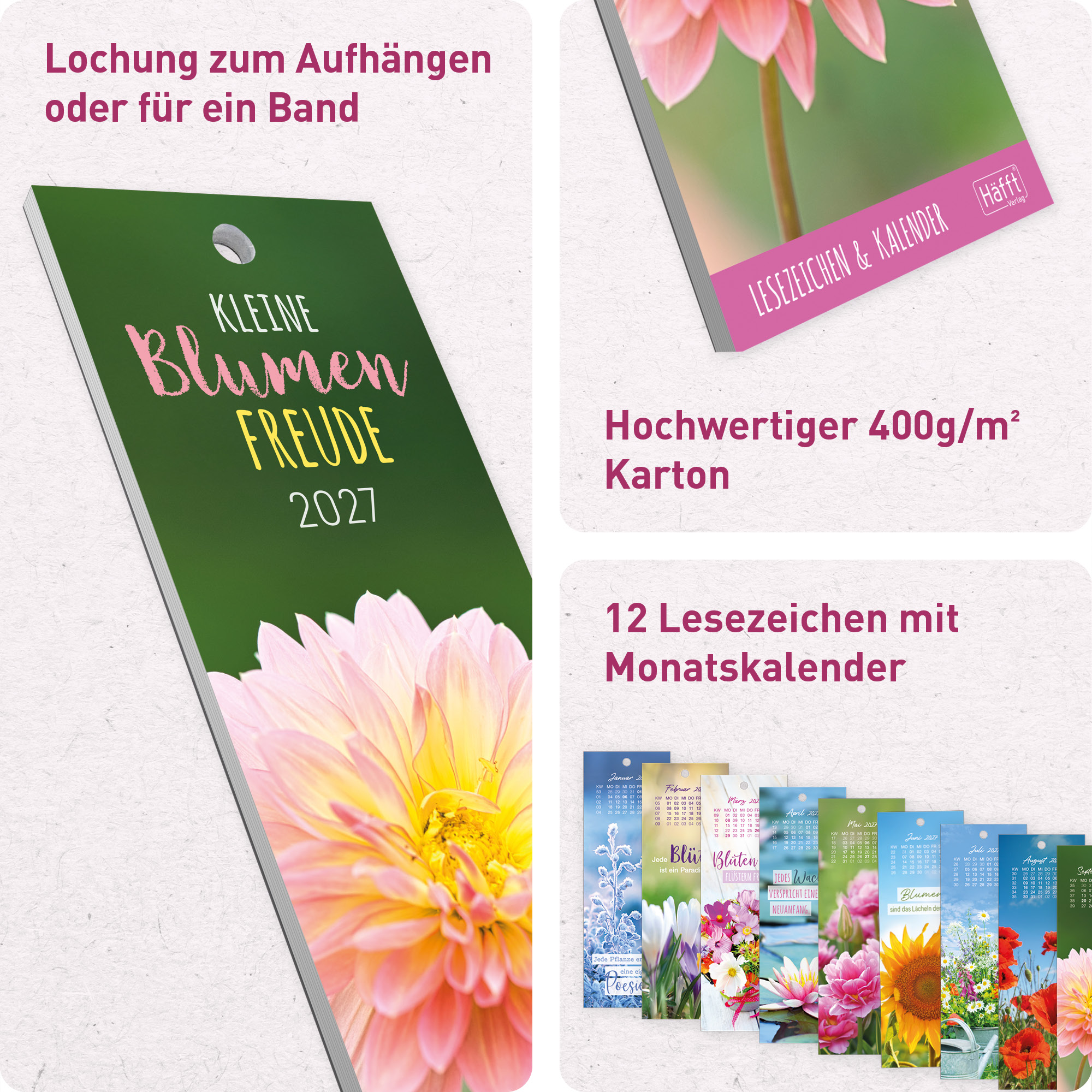 Artikelbild 2 des Artikels “Lesezeichenkalender 2027 [Blumenfreude] “