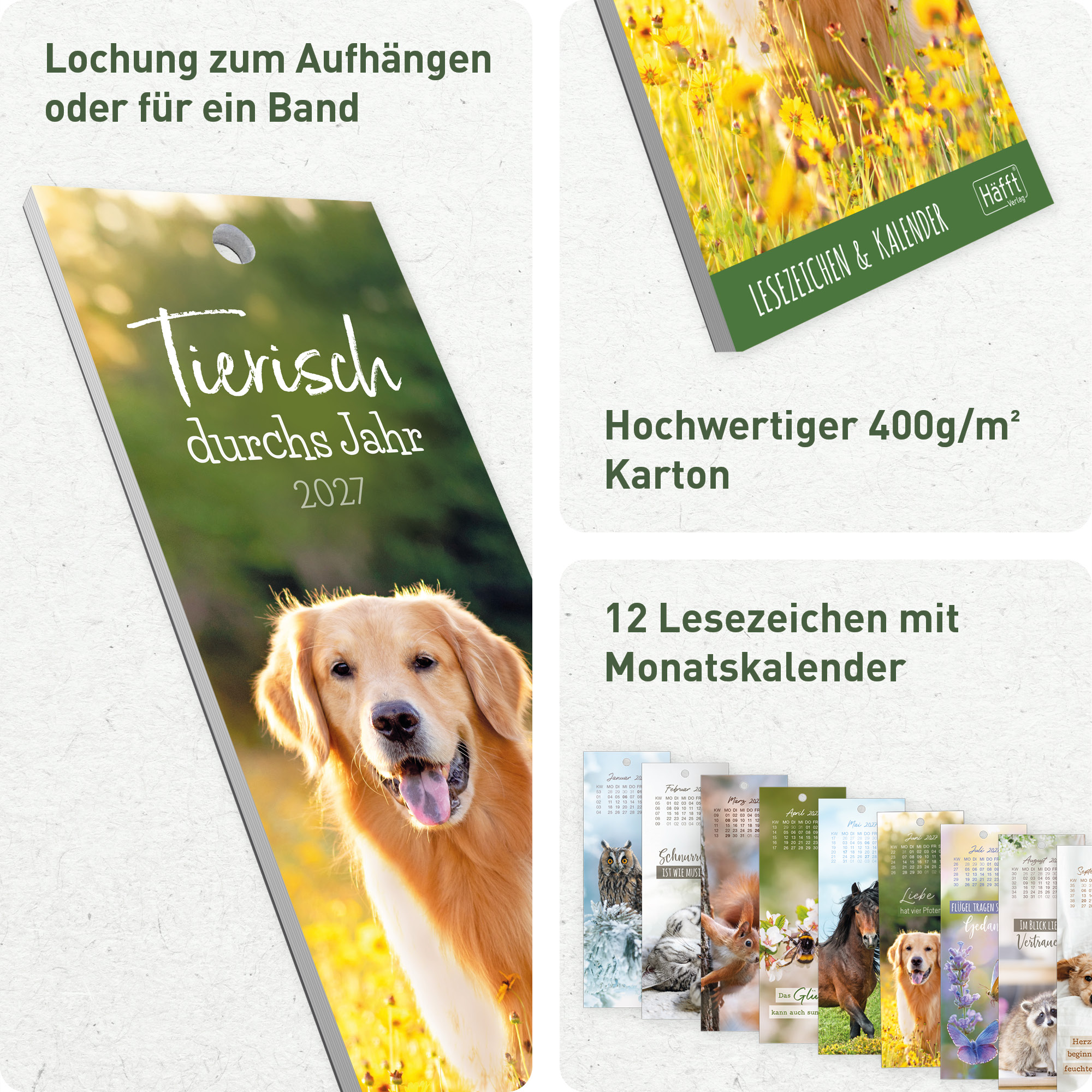 Artikelbild 2 des Artikels “Lesezeichenkalender 2027 [Tierisch durchs Jahr] “